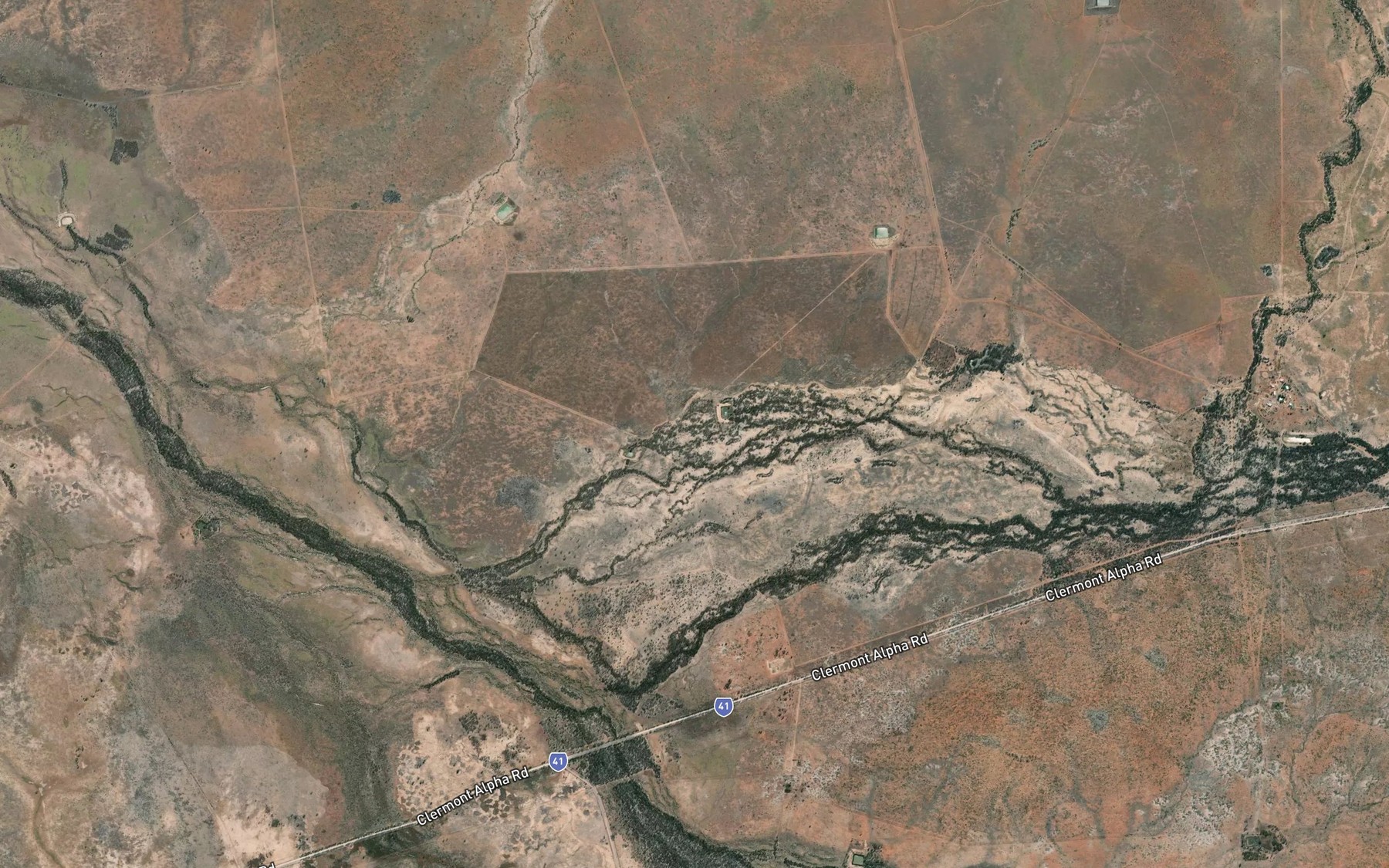Satellite map of the Toe Toe Creek