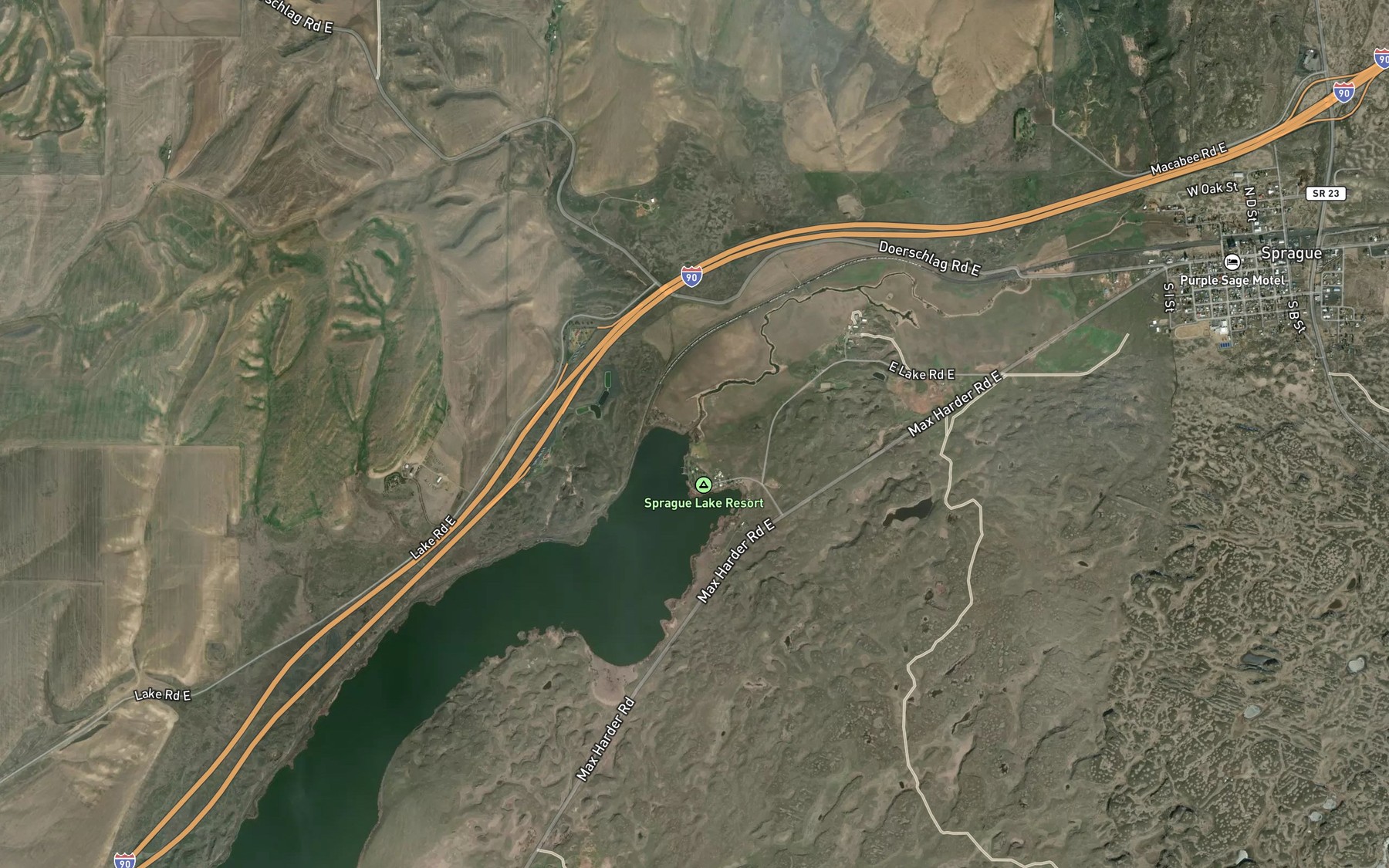 Satellite map of the Negro Creek