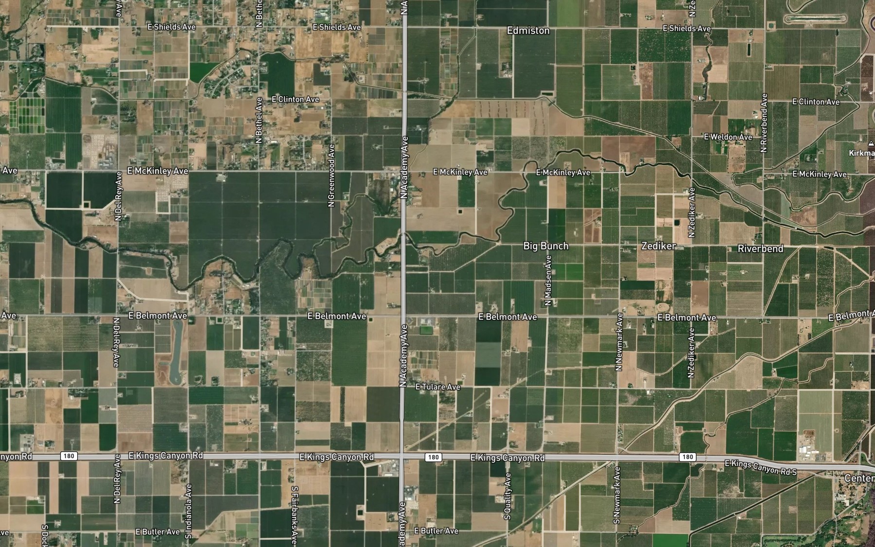 Satellite map of the East Branch Ditch
