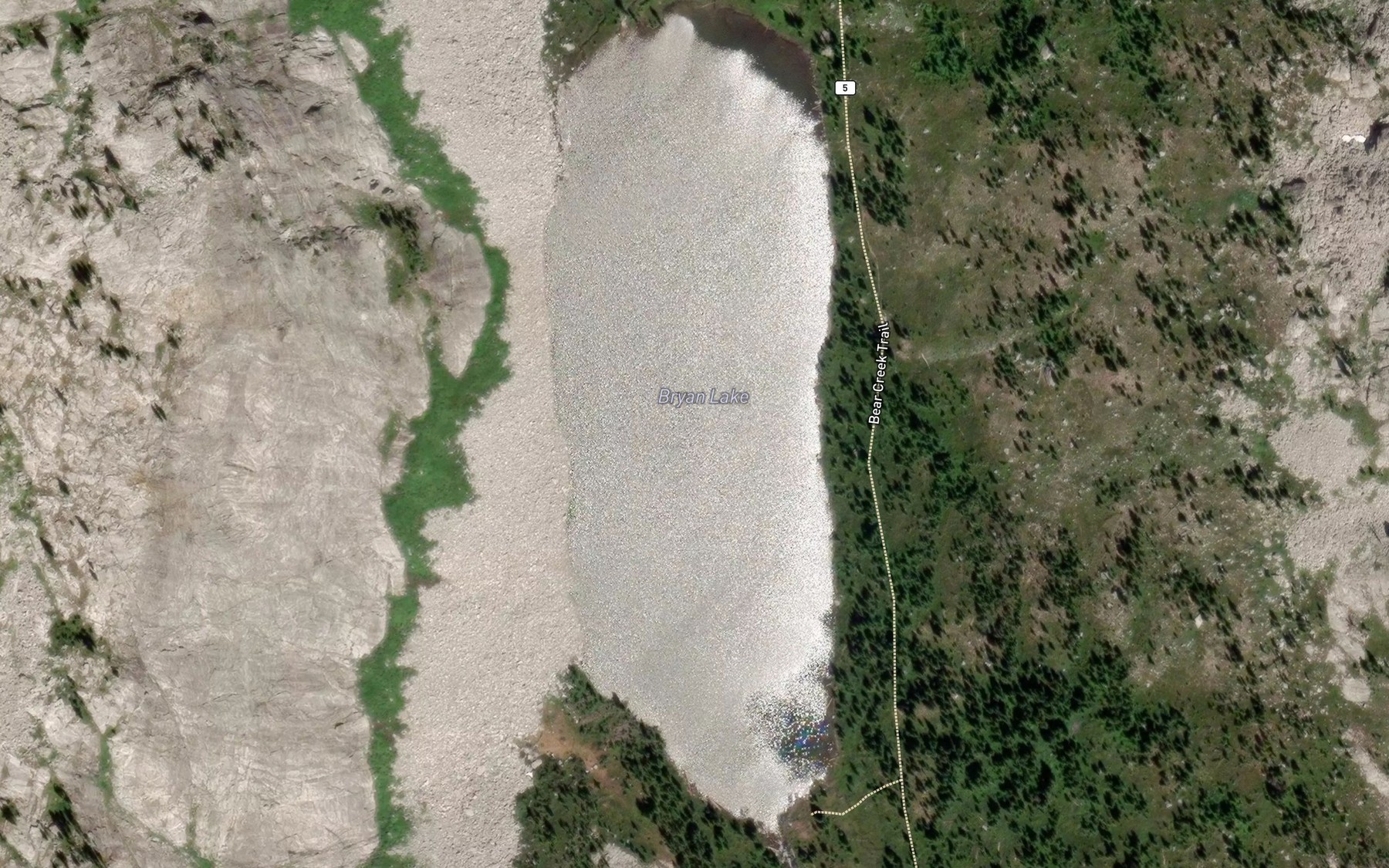 Satellite map of the Bryan Lake