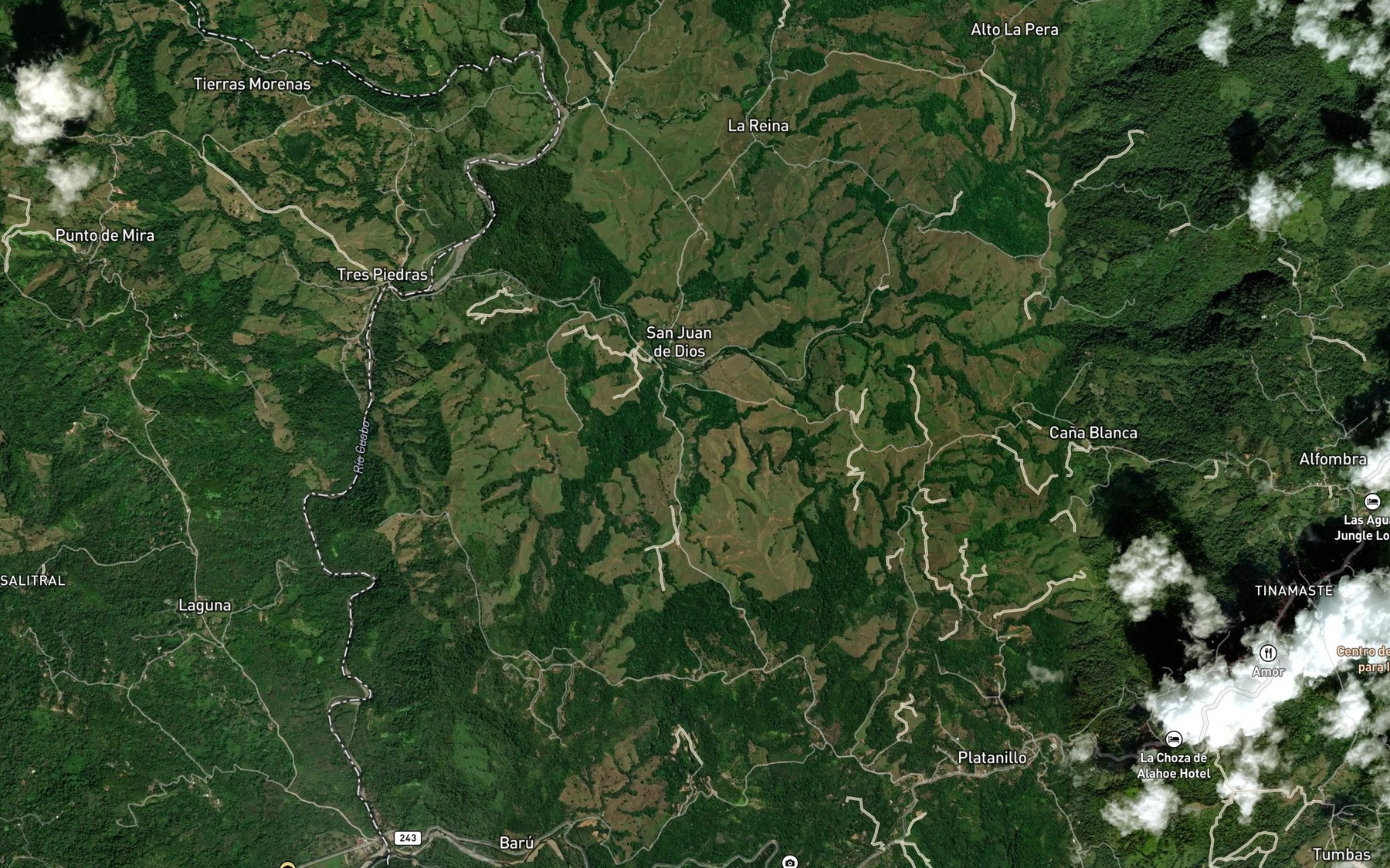 Satellite map of the Quebrada Cabro
