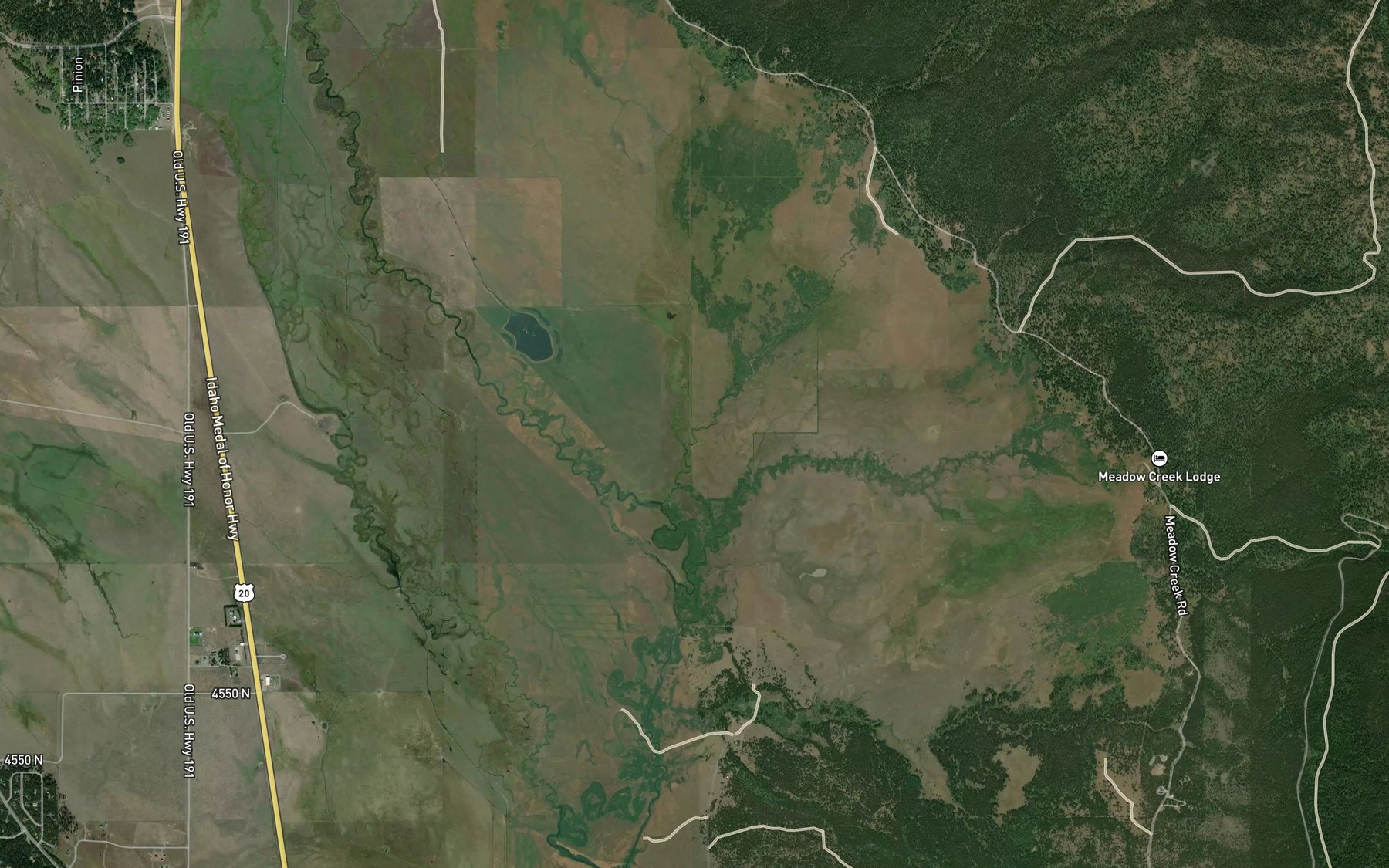 Satellite map of the Jesse Creek