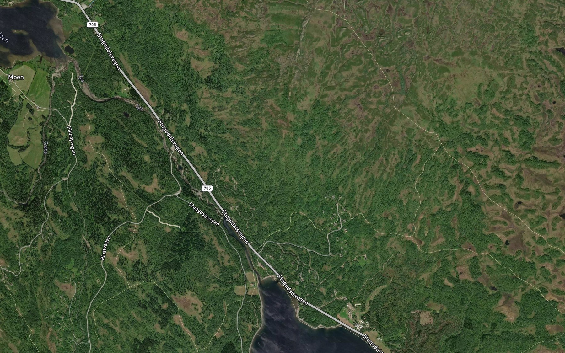 Satellite map of the Storvollbekken