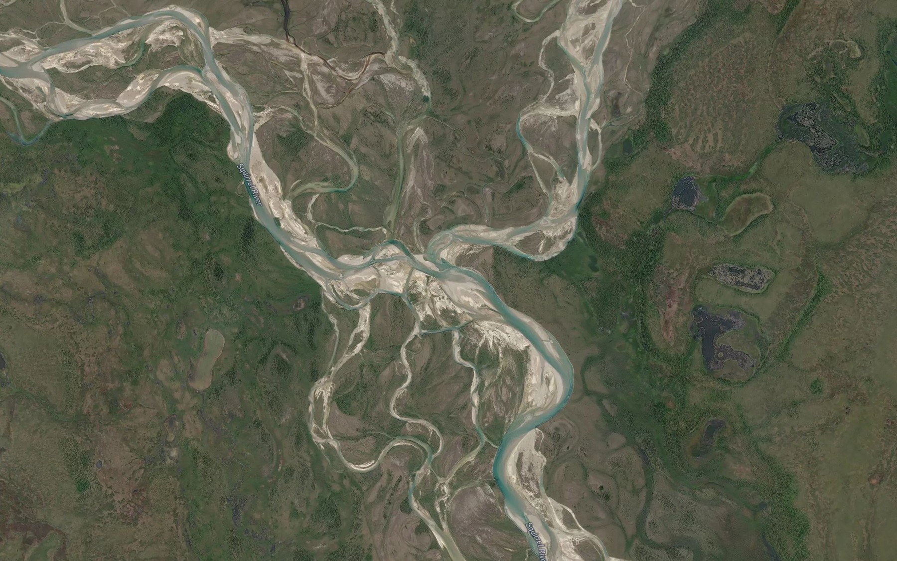 Satellite map of the North Fork Squirrel River