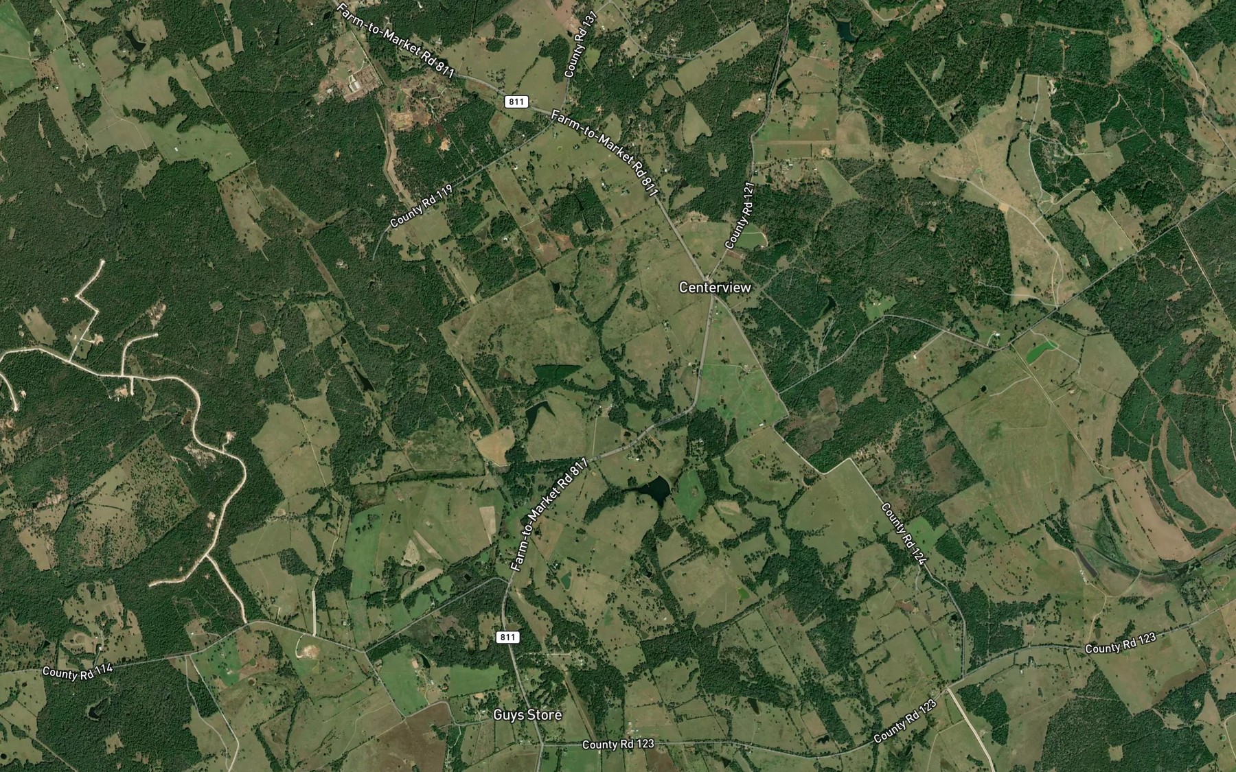 Satellite map of the Dry Branch