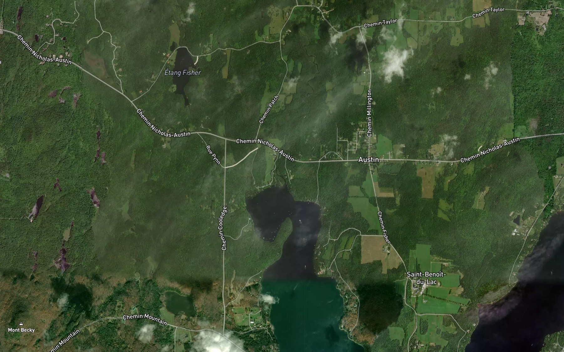 Satellite map of the Ruisseau Powell
