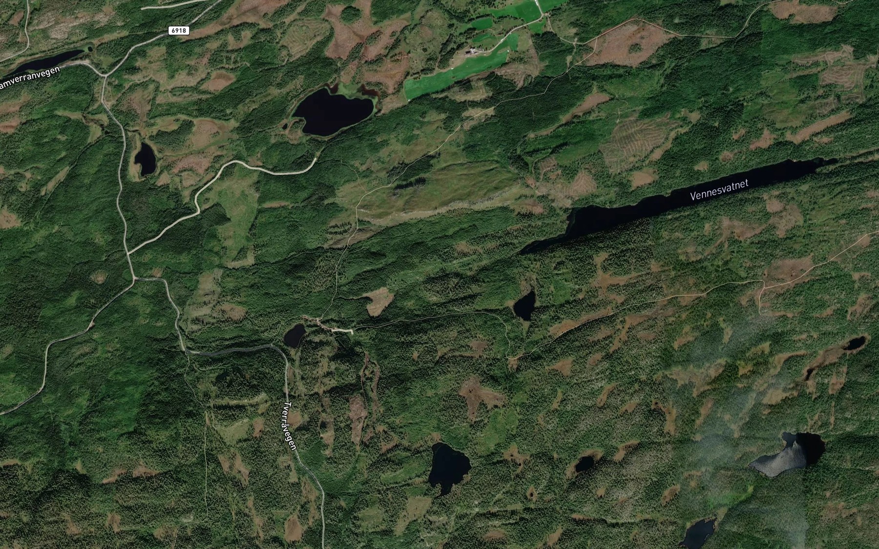 Satellite map of the Vennesvassbekken