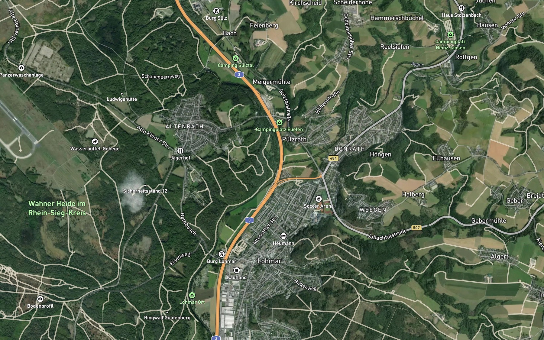 Satellite map of the Sulzbach