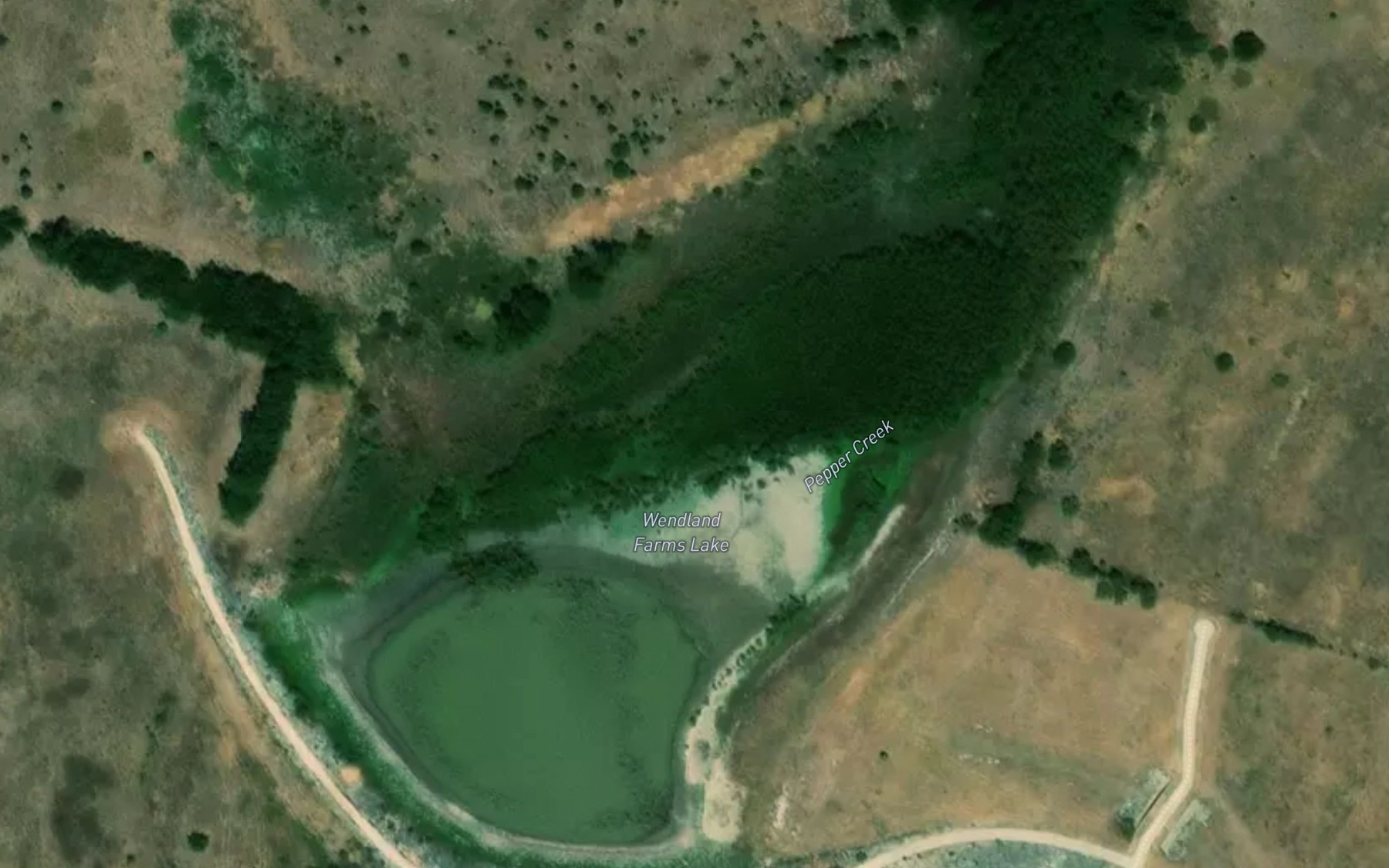 Satellite map of the Wendland Farms Lake