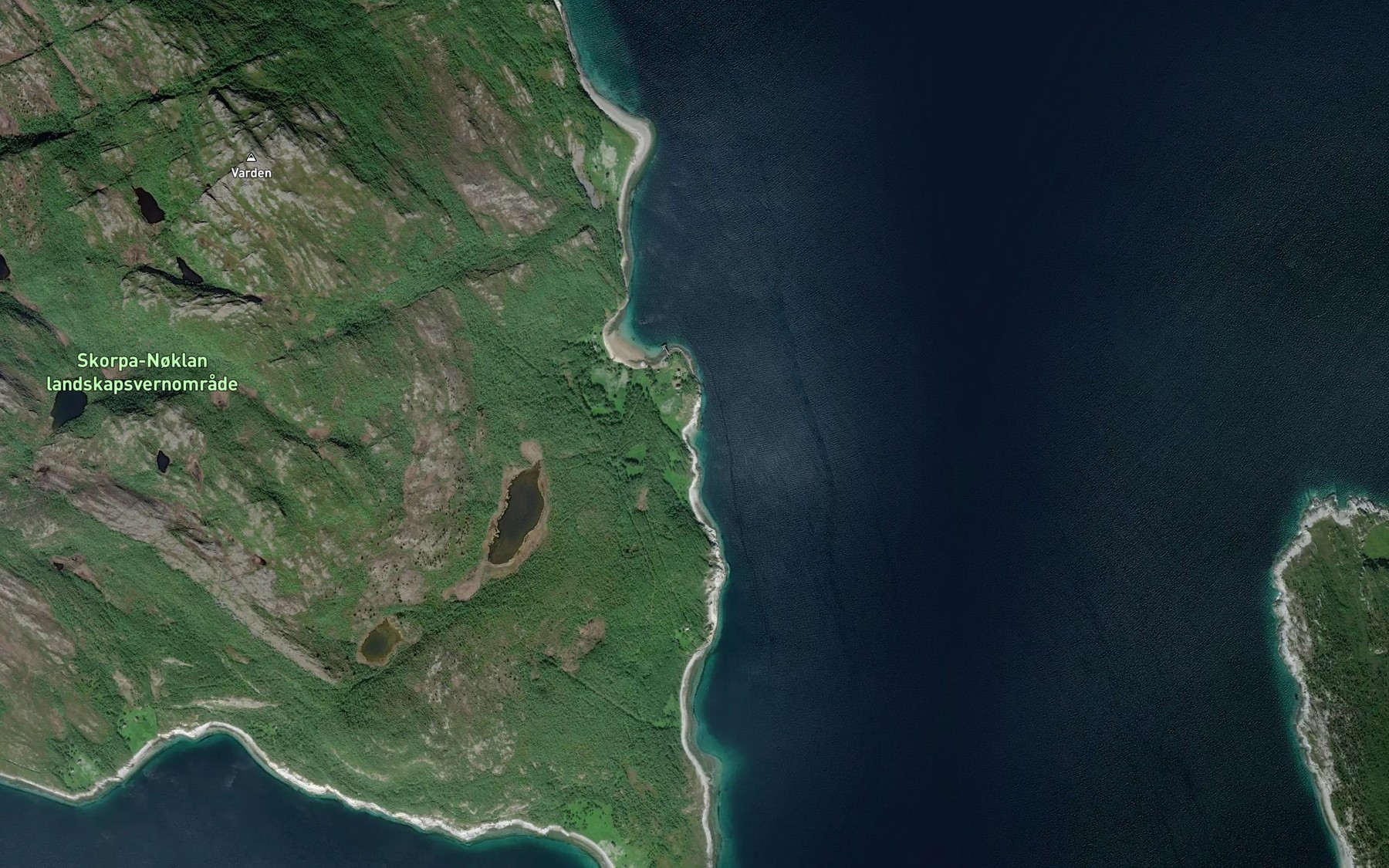 Satellite map of the Hestevika