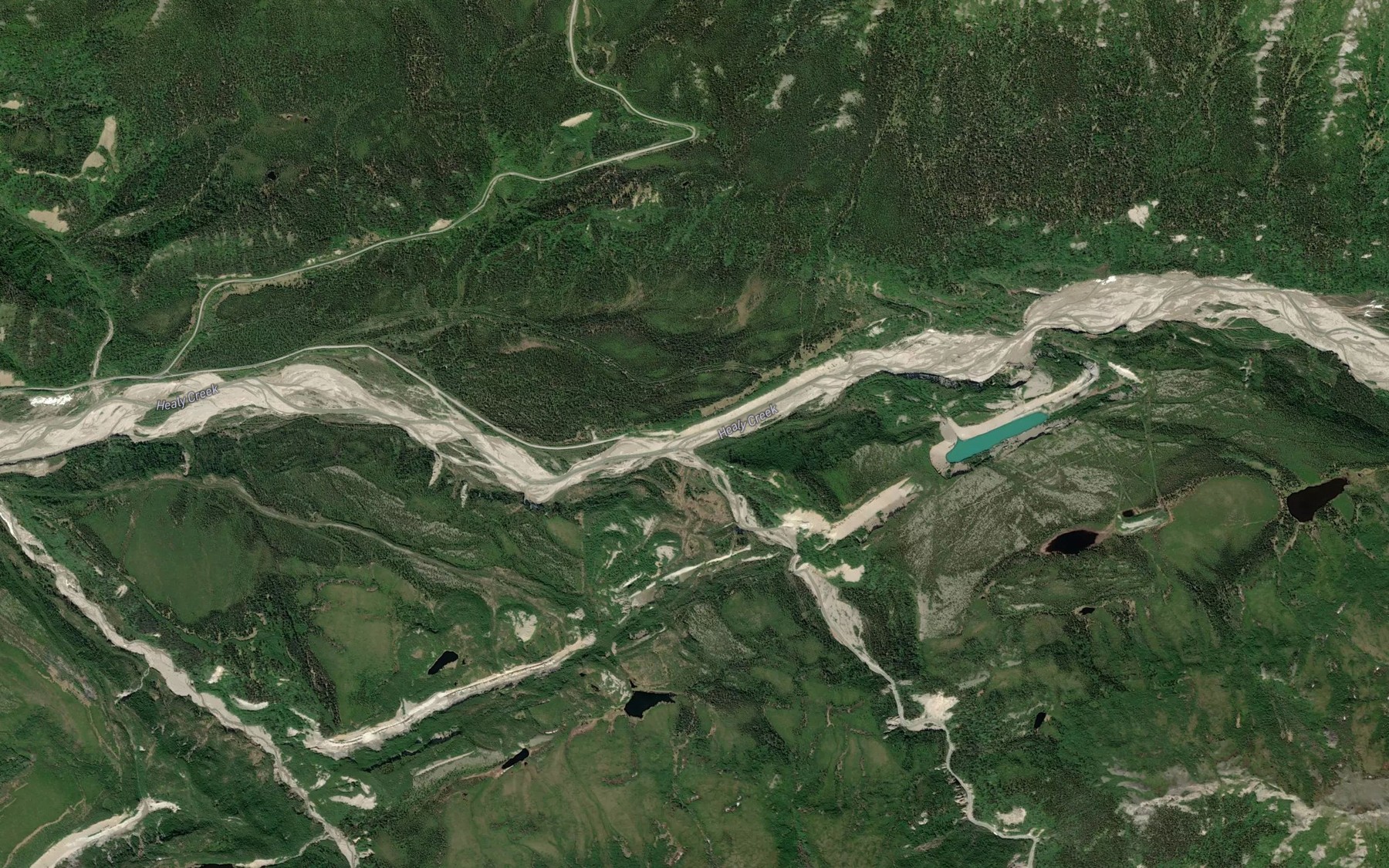 Satellite map of the Coal Creek