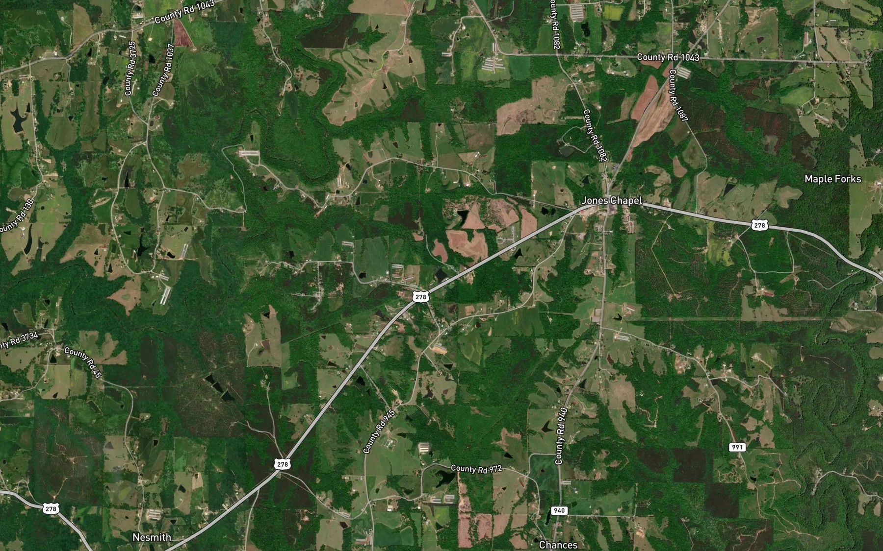Satellite map of the Harbisons Pond