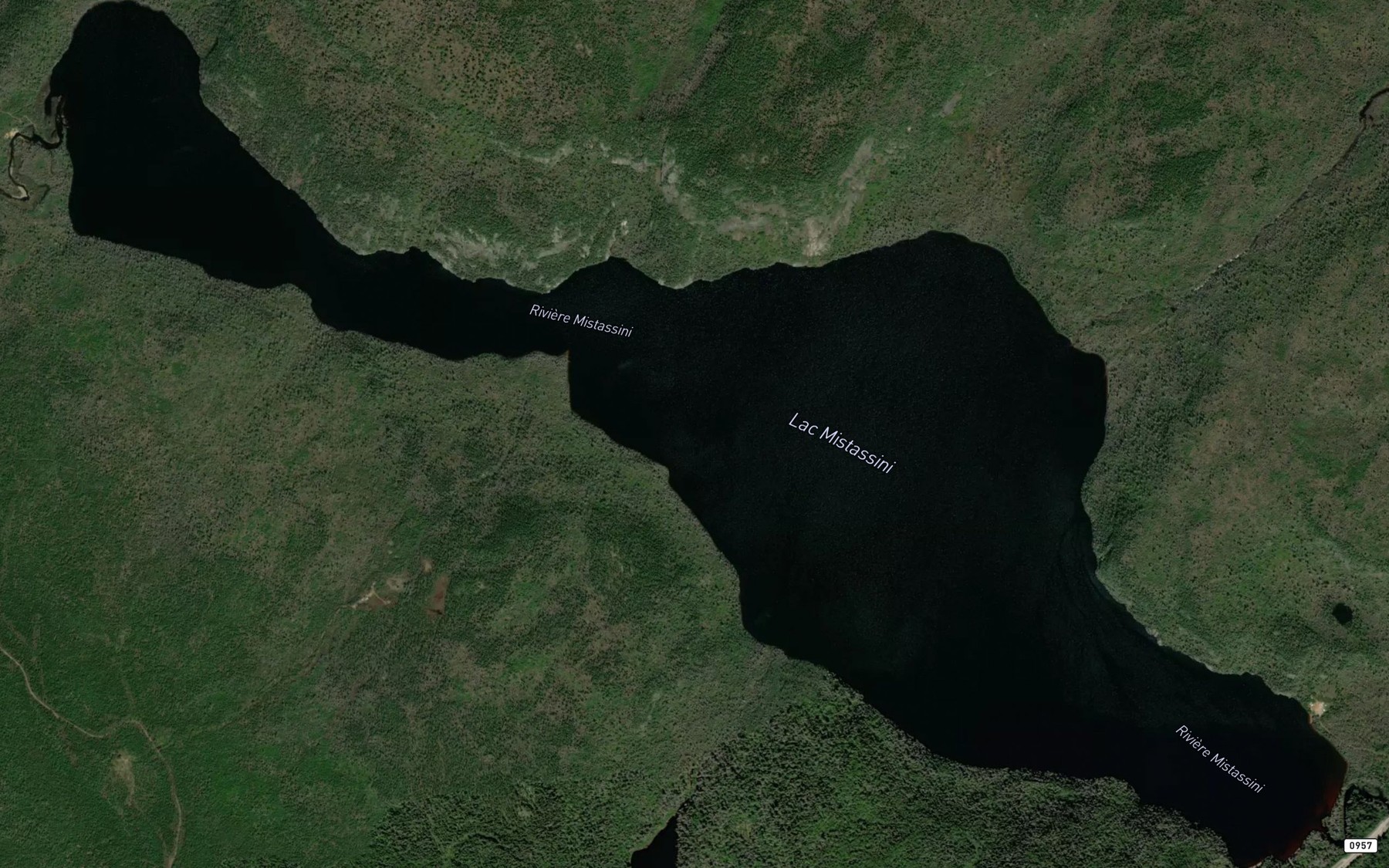 Satellite map of the Lac Mistassini