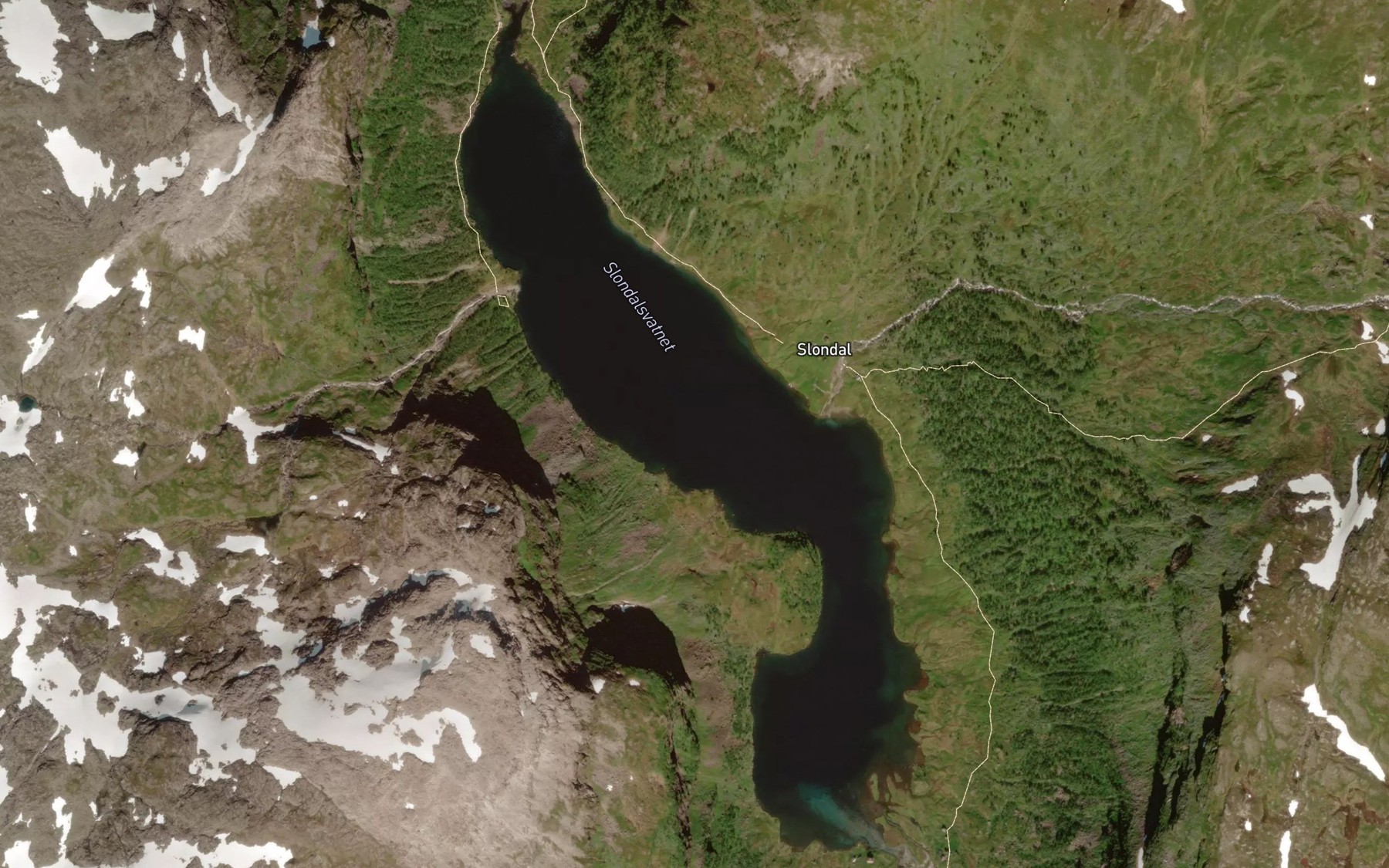 Satellite map of the Slondalsvatnet