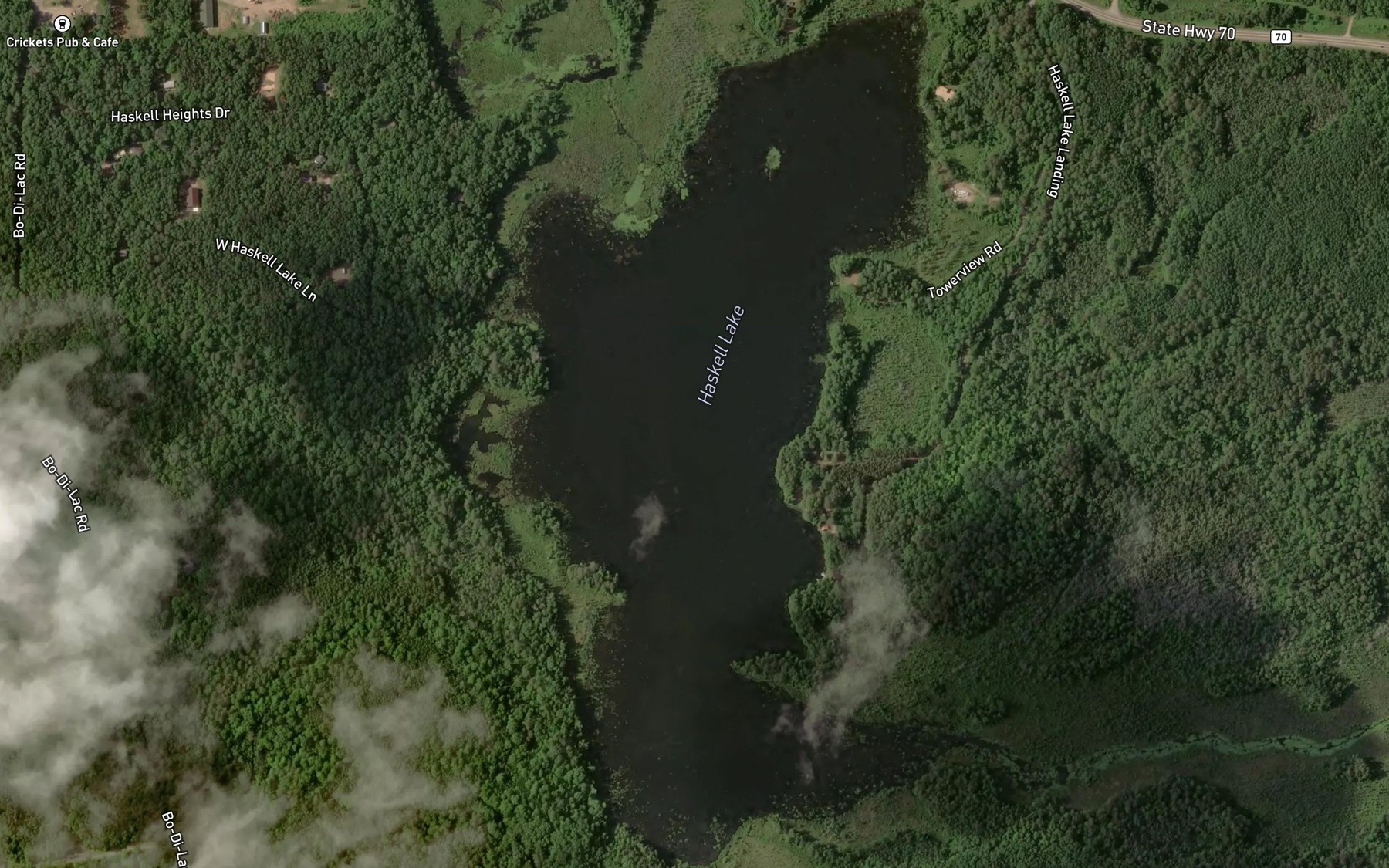 Satellite map of the Haskell Lake