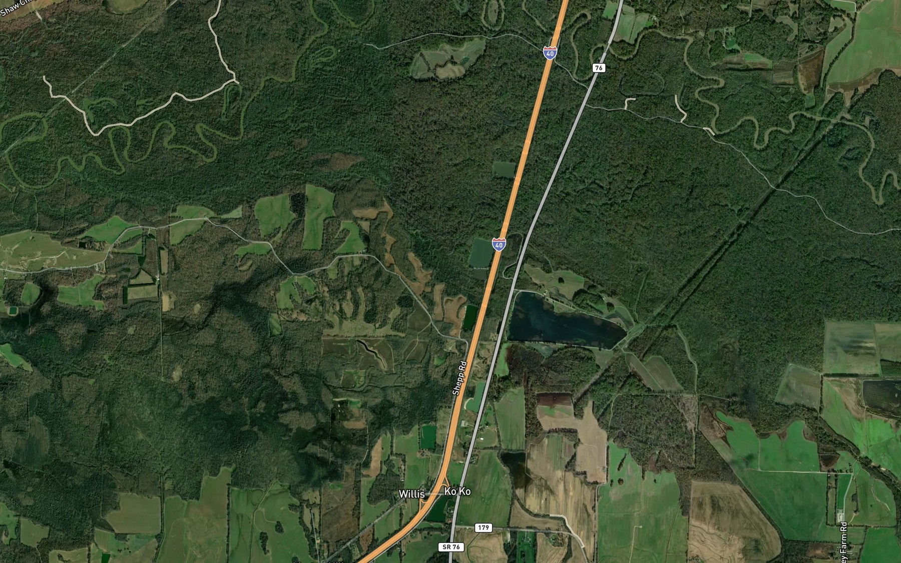 Satellite map of the Poplar Creek