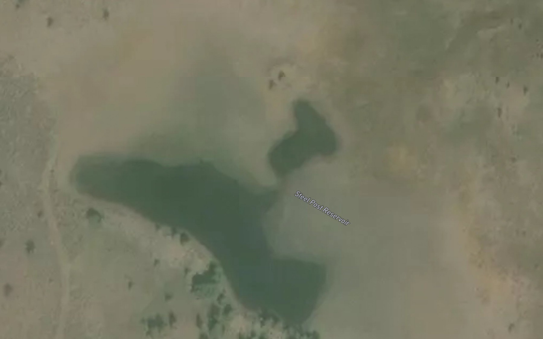 Satellite map of the Steel Post Reservoir