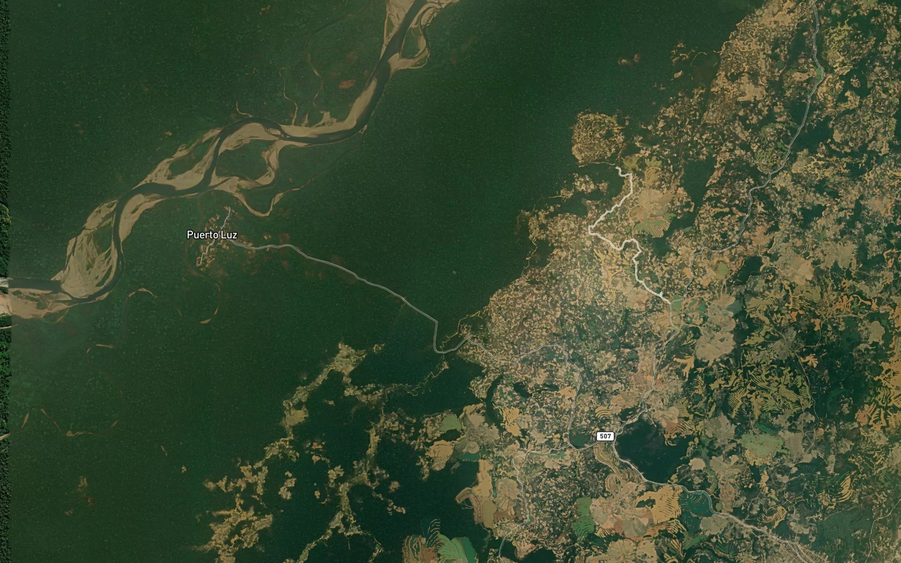 Satellite map of the Rio Huepetue