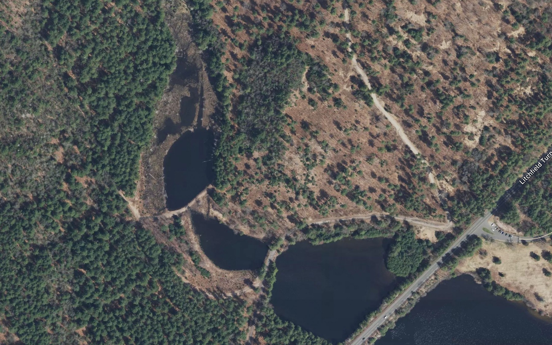 Satellite map of the Collinsville Reservoir