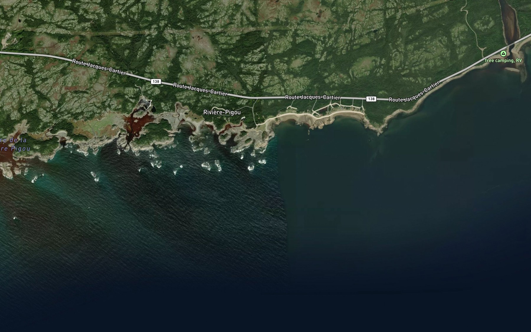 Satellite map of the Anse de la Cloture