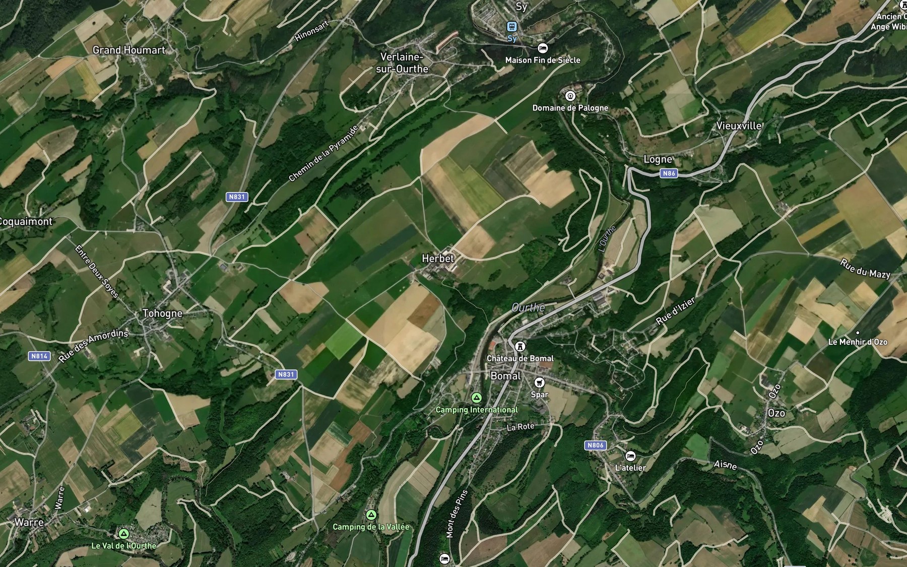 Satellite map of the Aisne