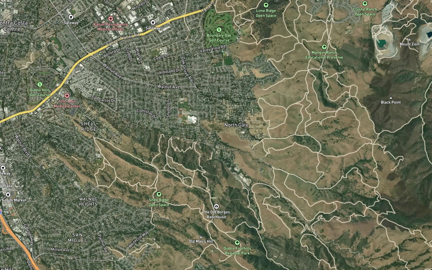 Satellite map of the Arroyo Cerro Del