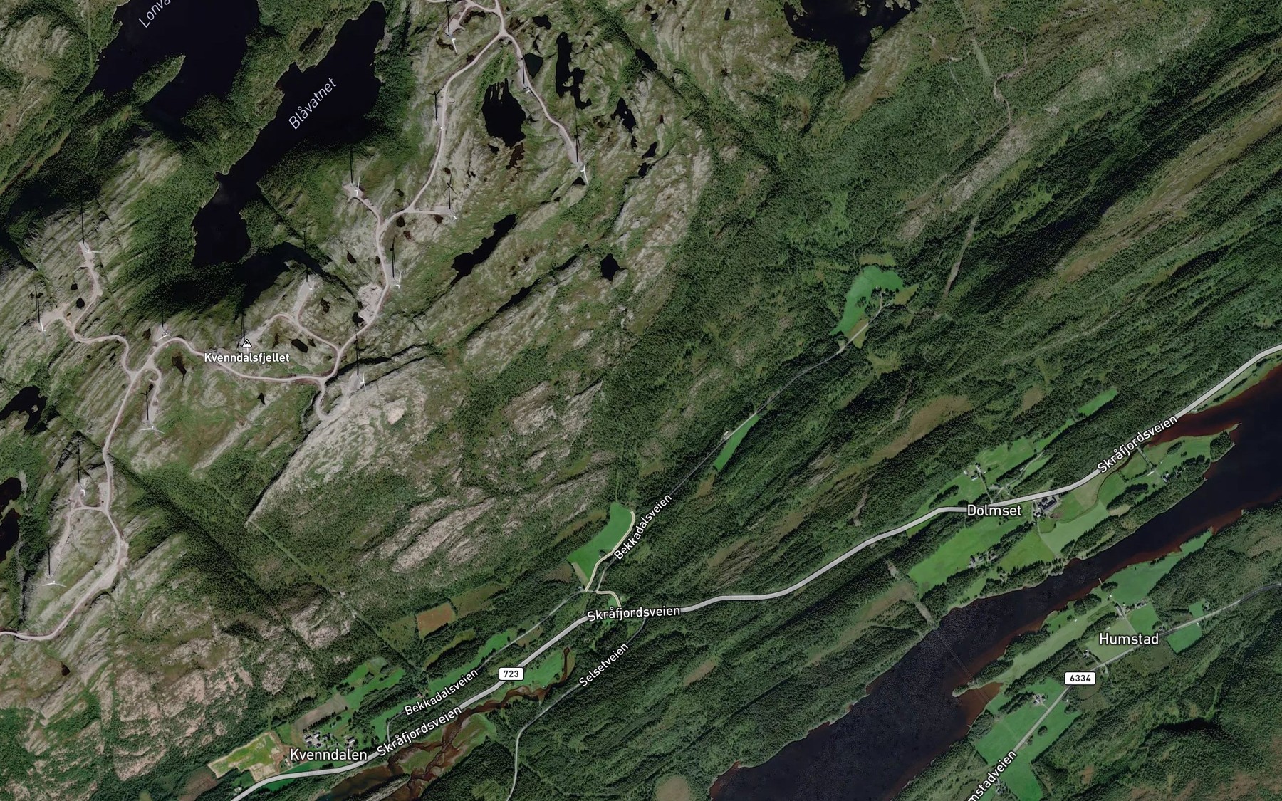 Satellite map of the Storlibekken