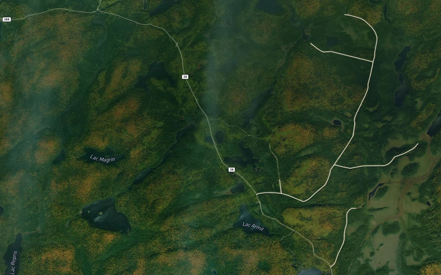 Satellite map of the Lac Lados