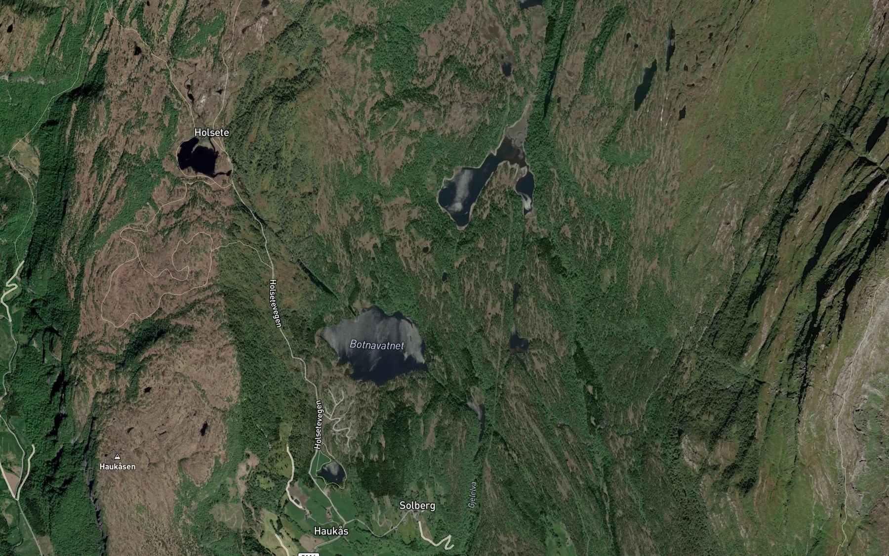 Satellite map of the Eikehaugtjorna