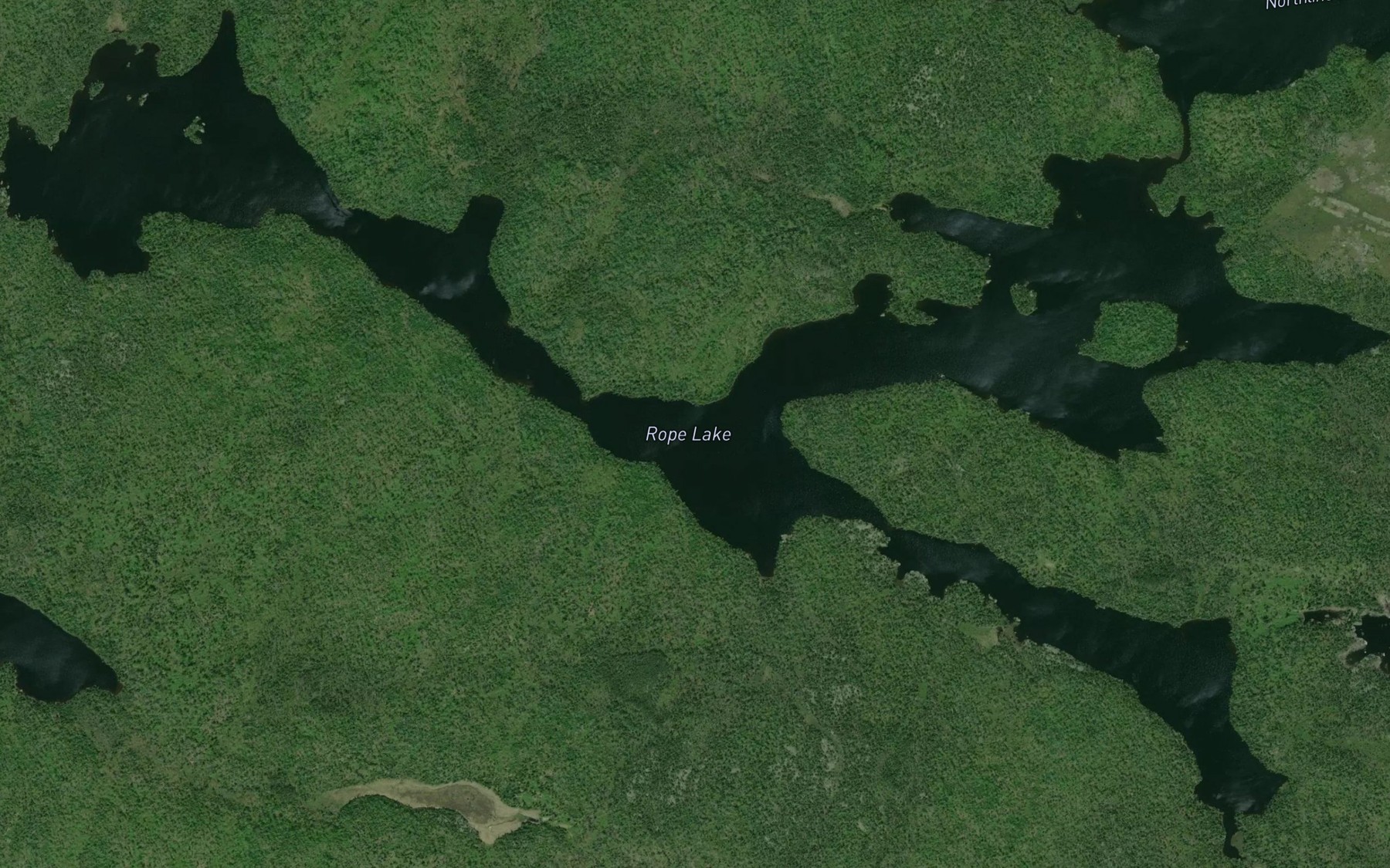 Satellite map of the Rope Lake