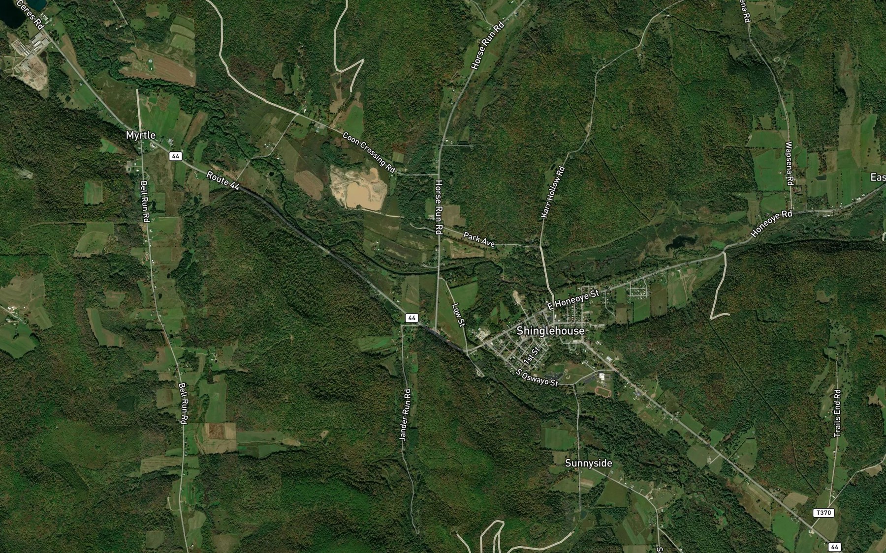 Satellite map of the Janders Run