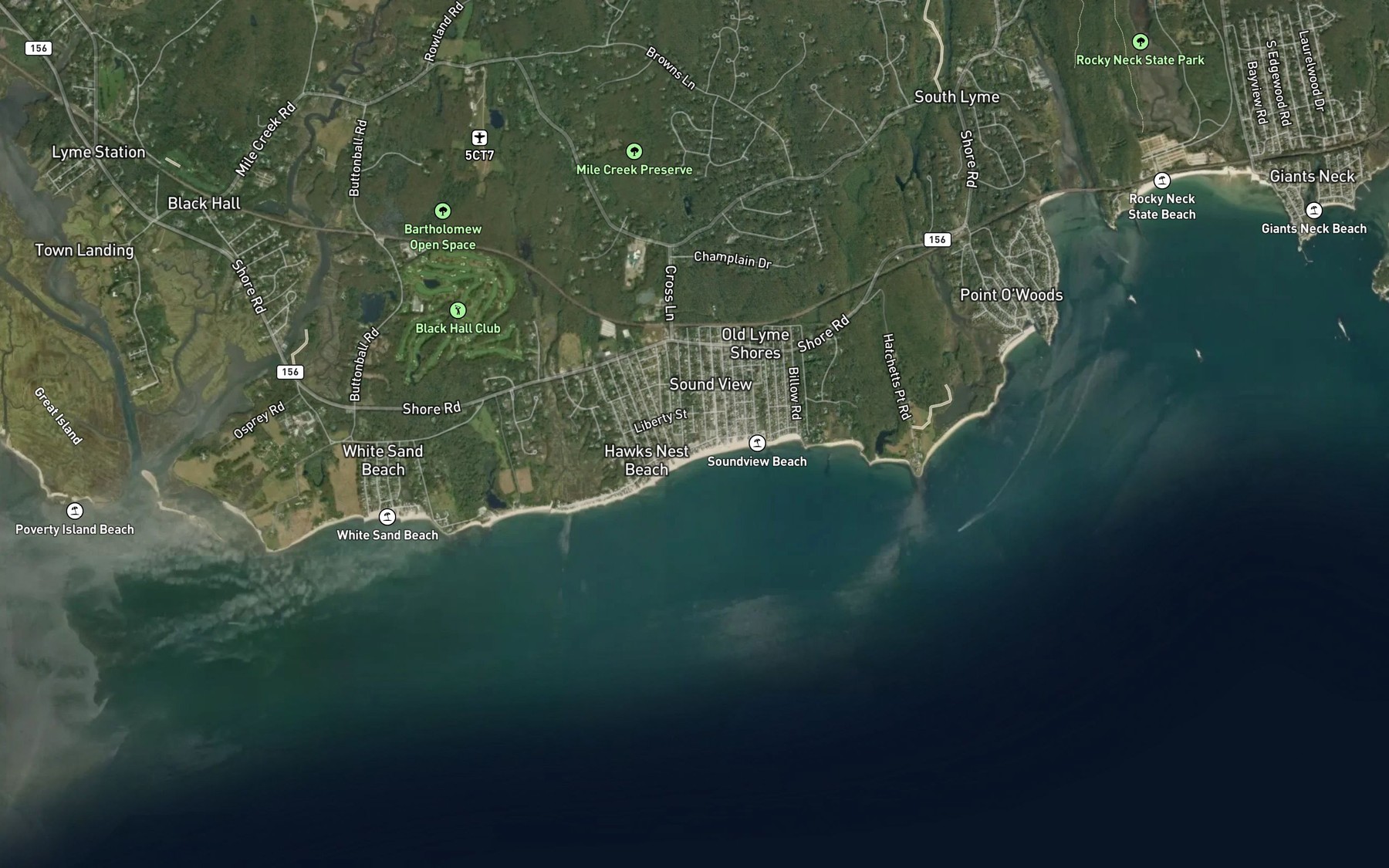 Satellite map of the Swan Pond