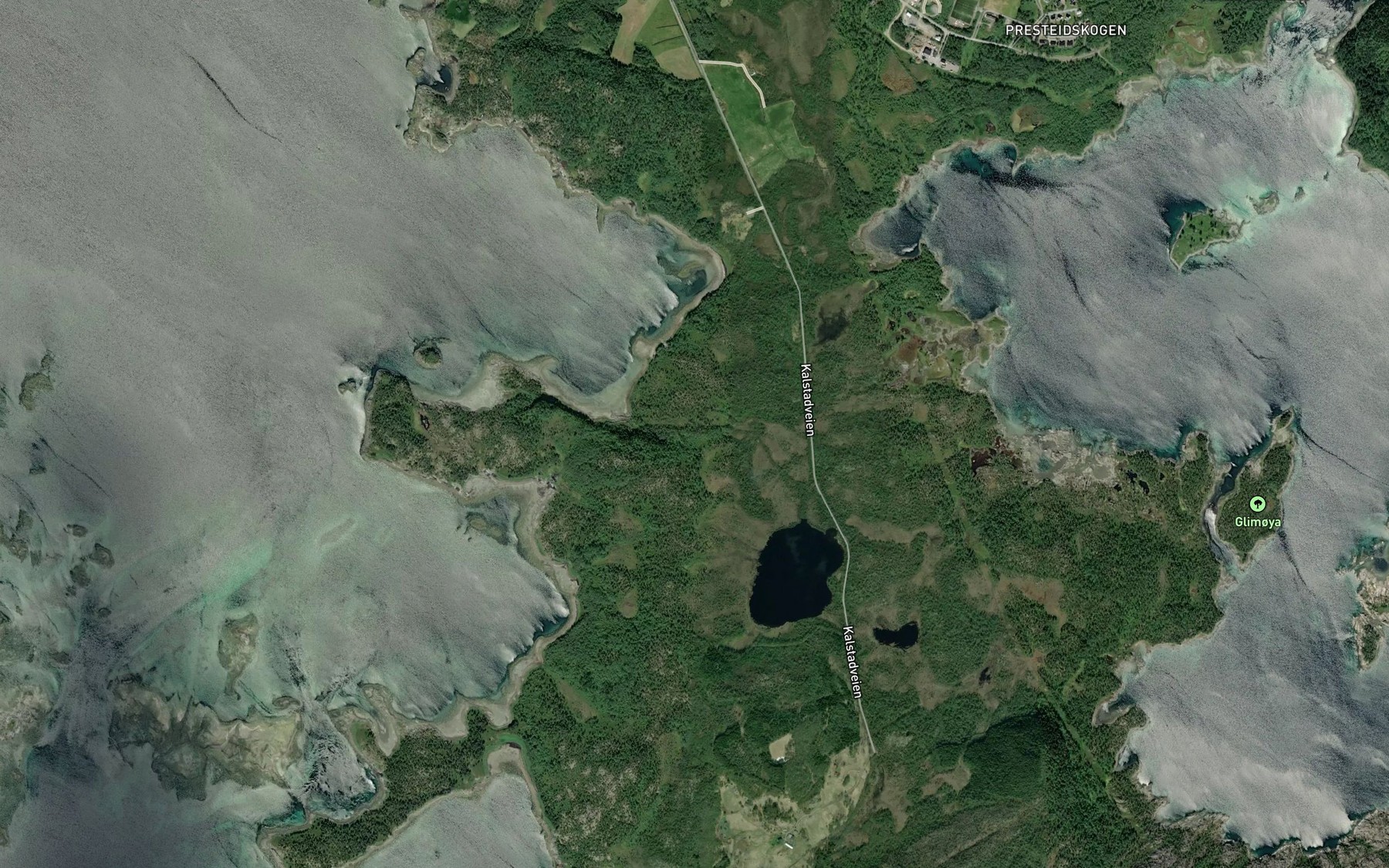 Satellite map of the Digerelv