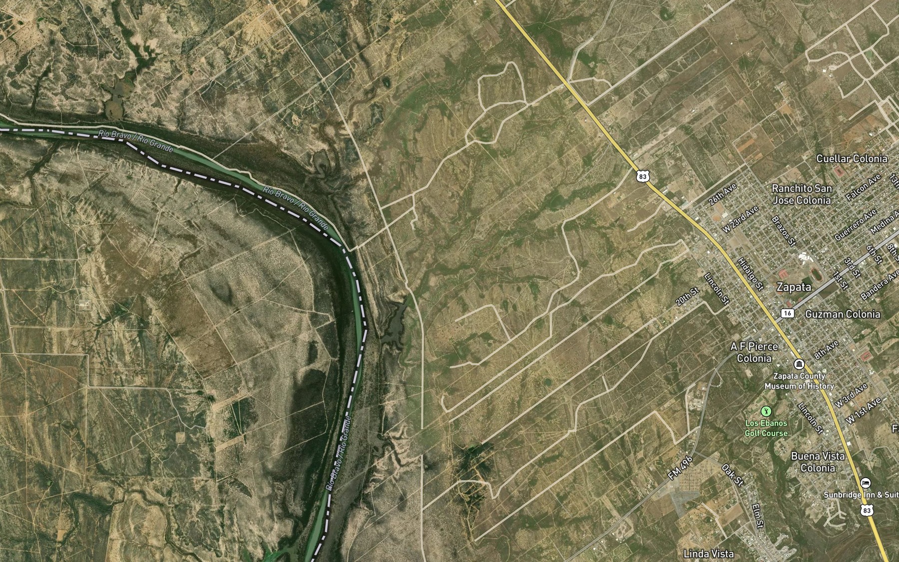 Satellite map of the Oscars Cove