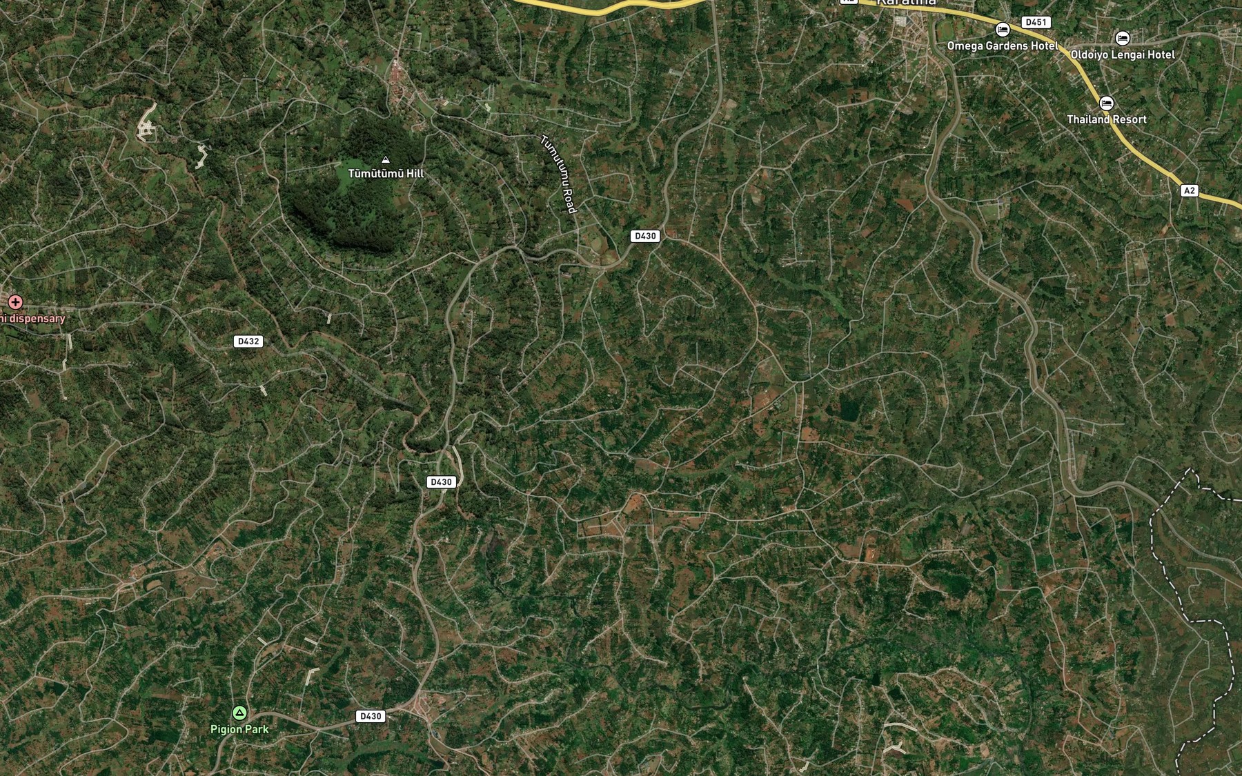 Satellite map of the Ruiru
