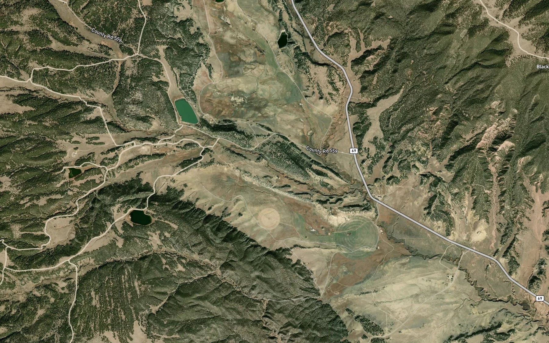 Satellite map of the Meadow Ditch