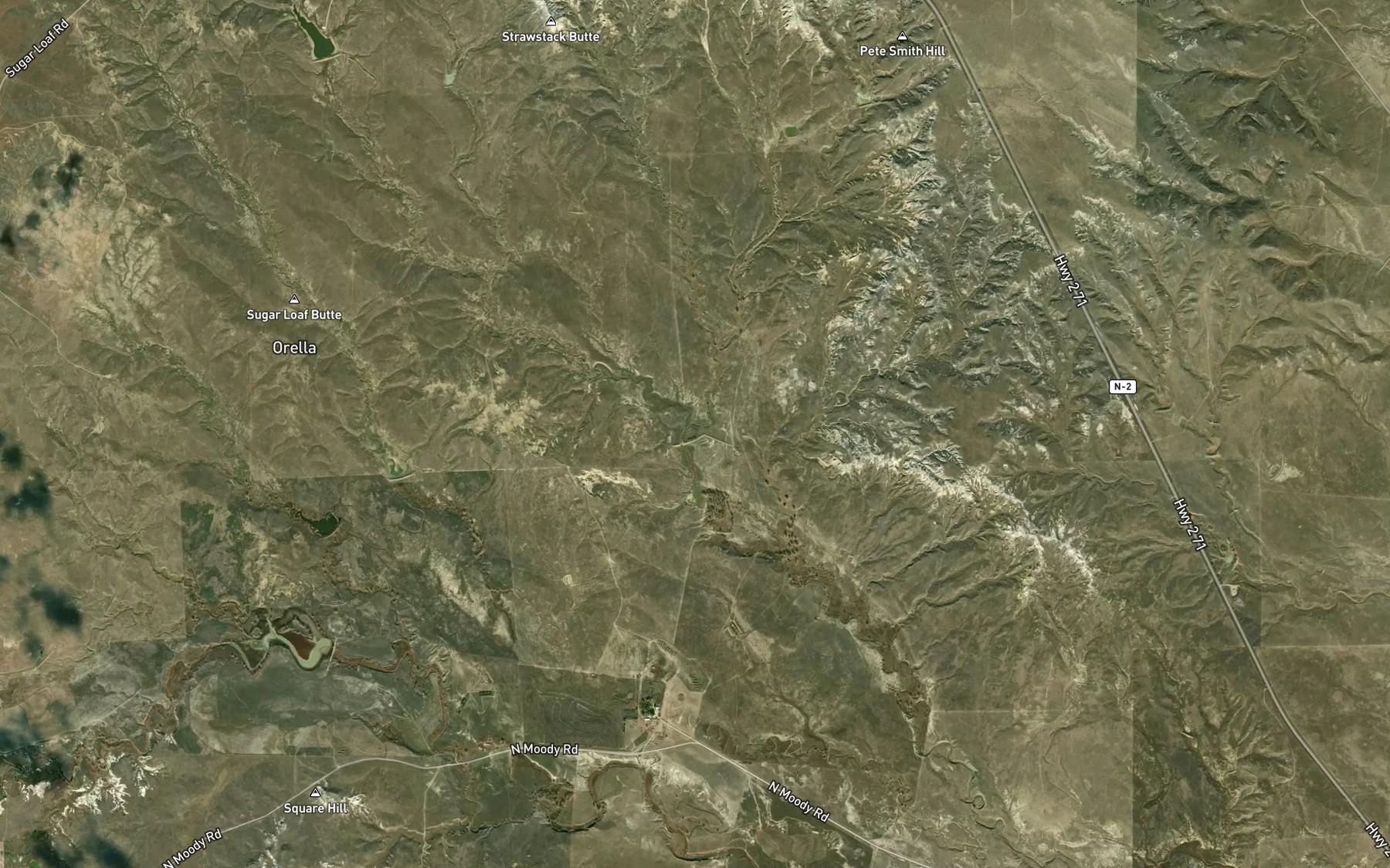 Satellite map of the Moody North Draw Reservoir