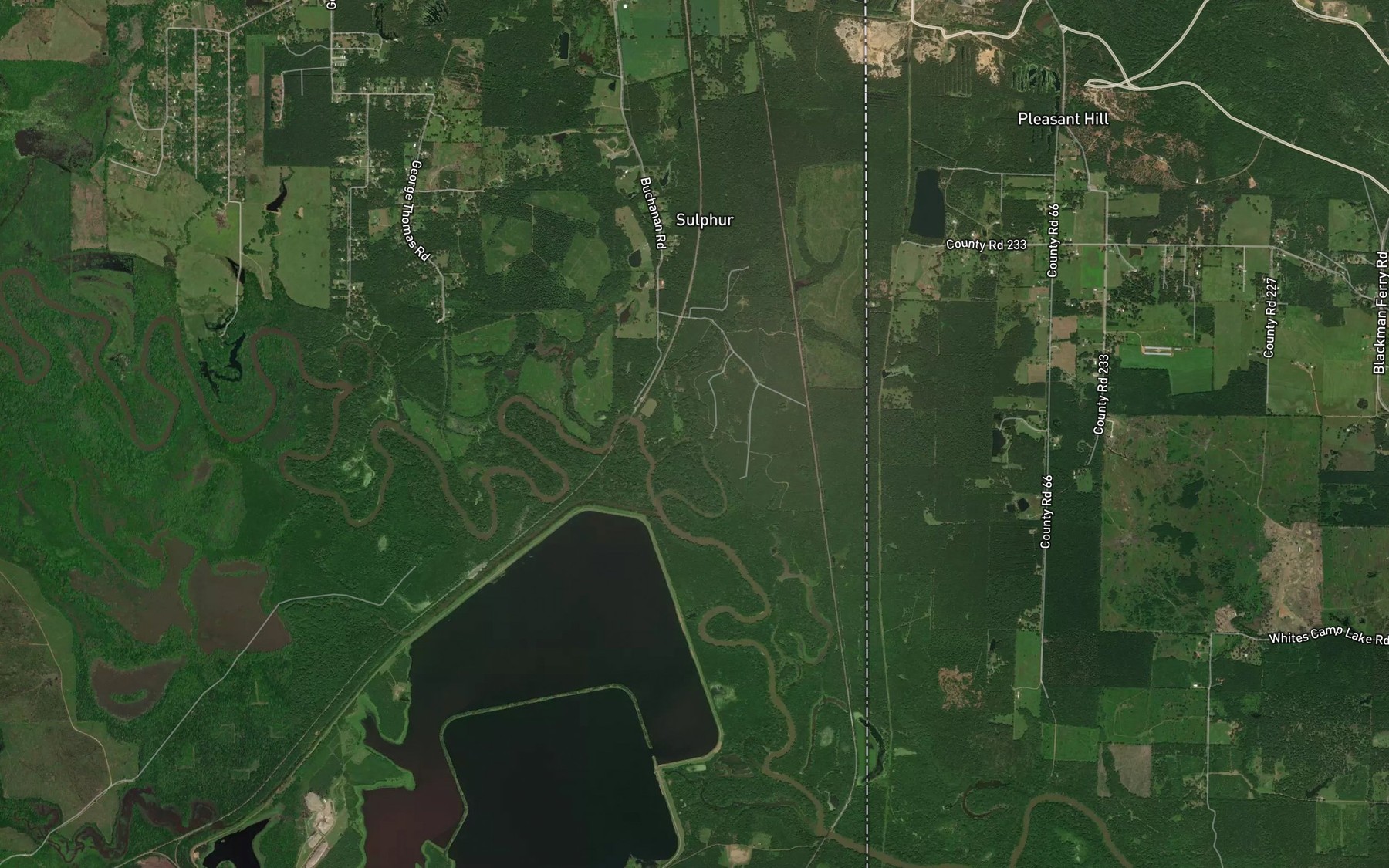 Satellite map of the Boardinghouse Creek