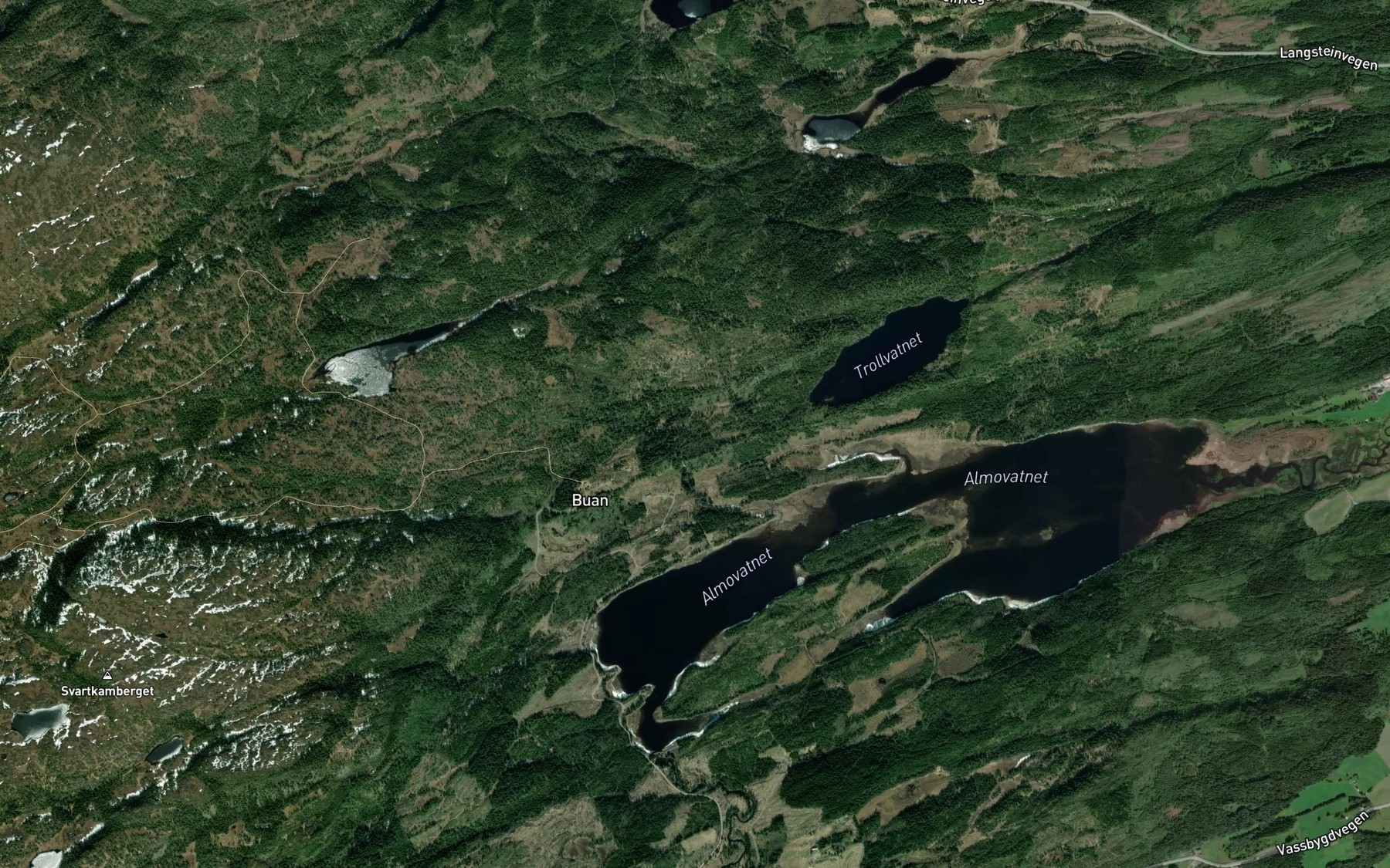 Satellite map of the Bubekken