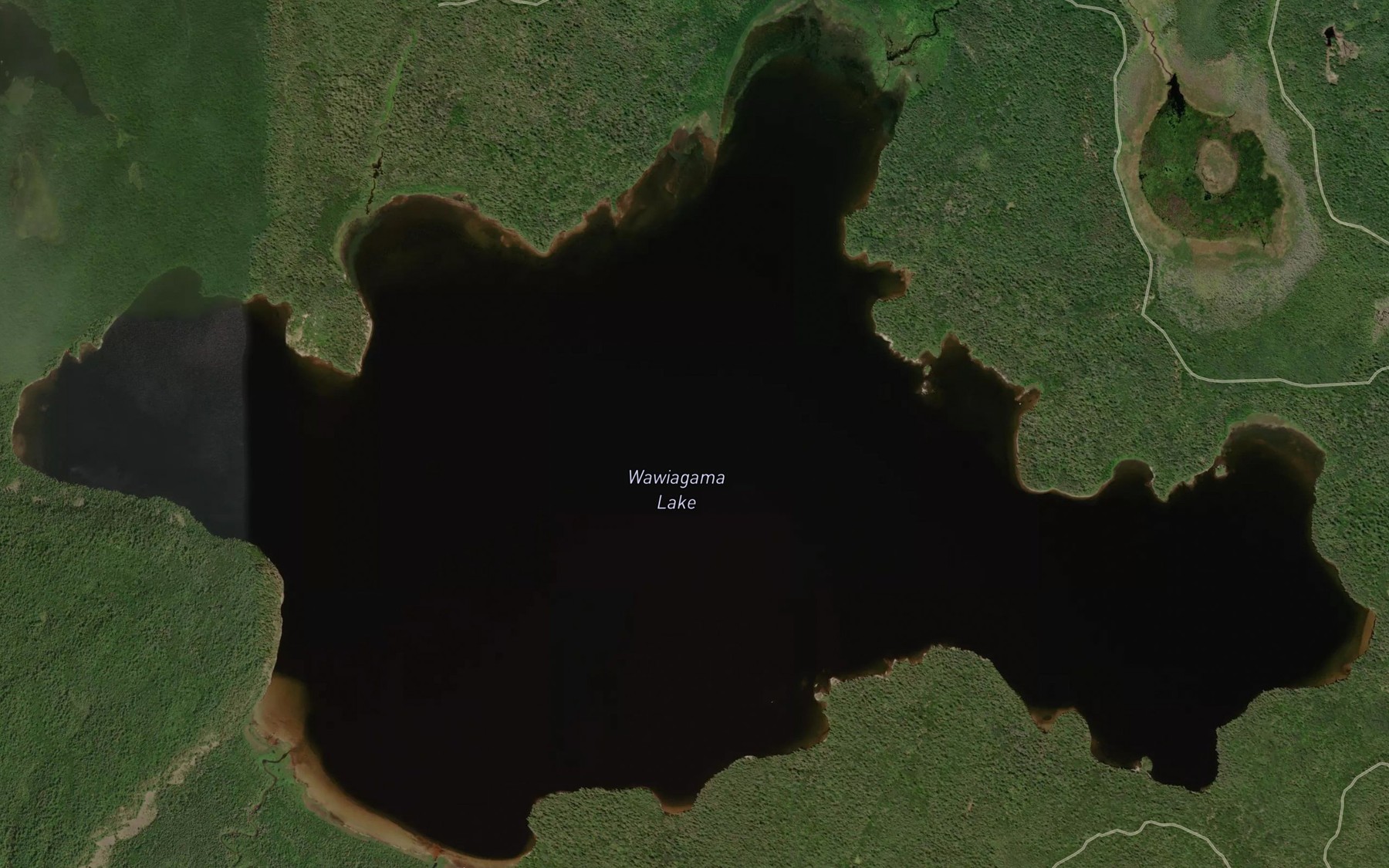 Satellite map of the Wawiagama Lake