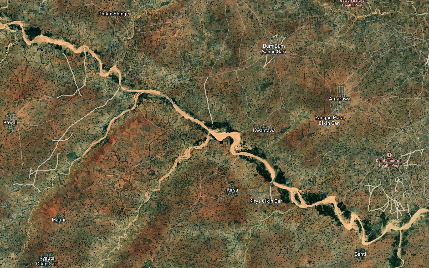 Satellite map of the River Bakudu