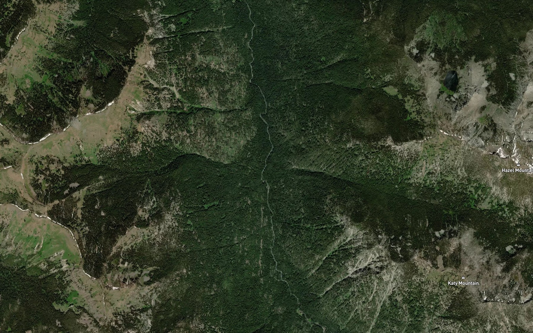 Satellite map of the Pole Creek