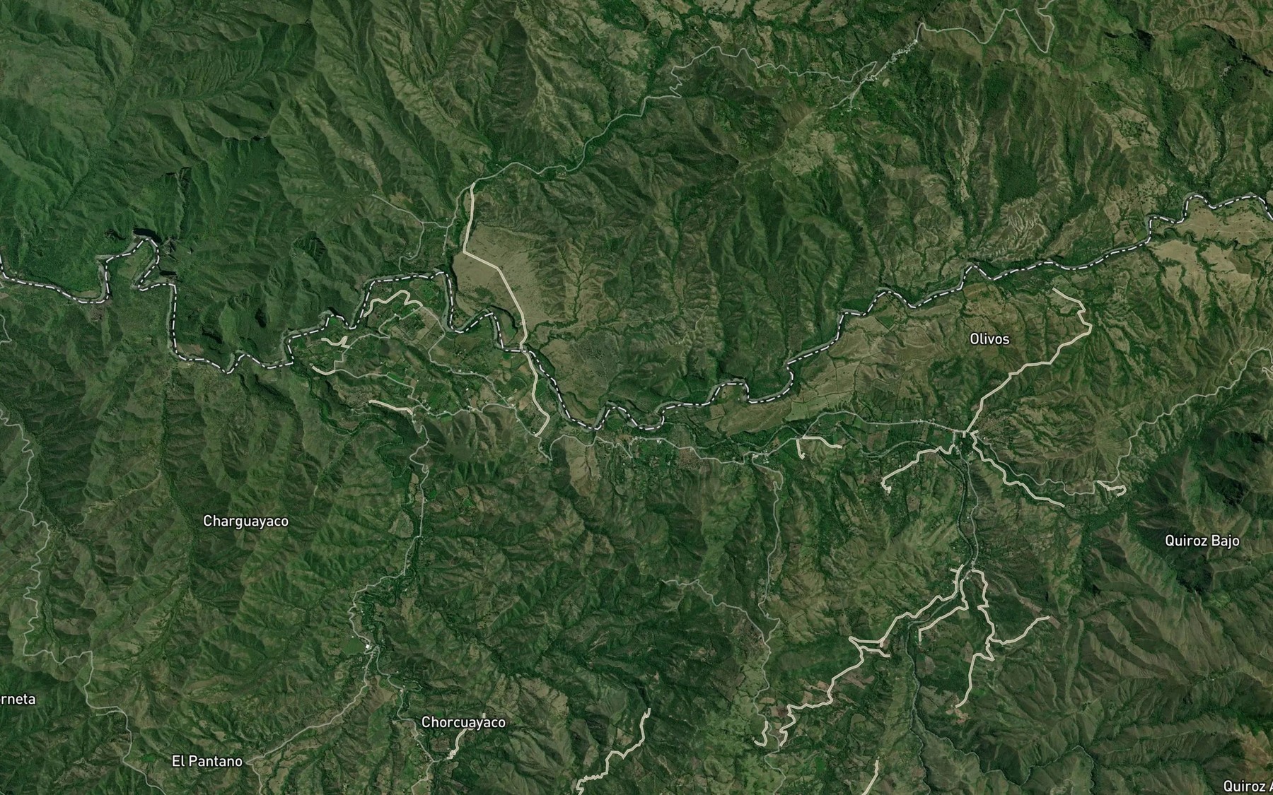 Satellite map of the Quebrada Santa Ana
