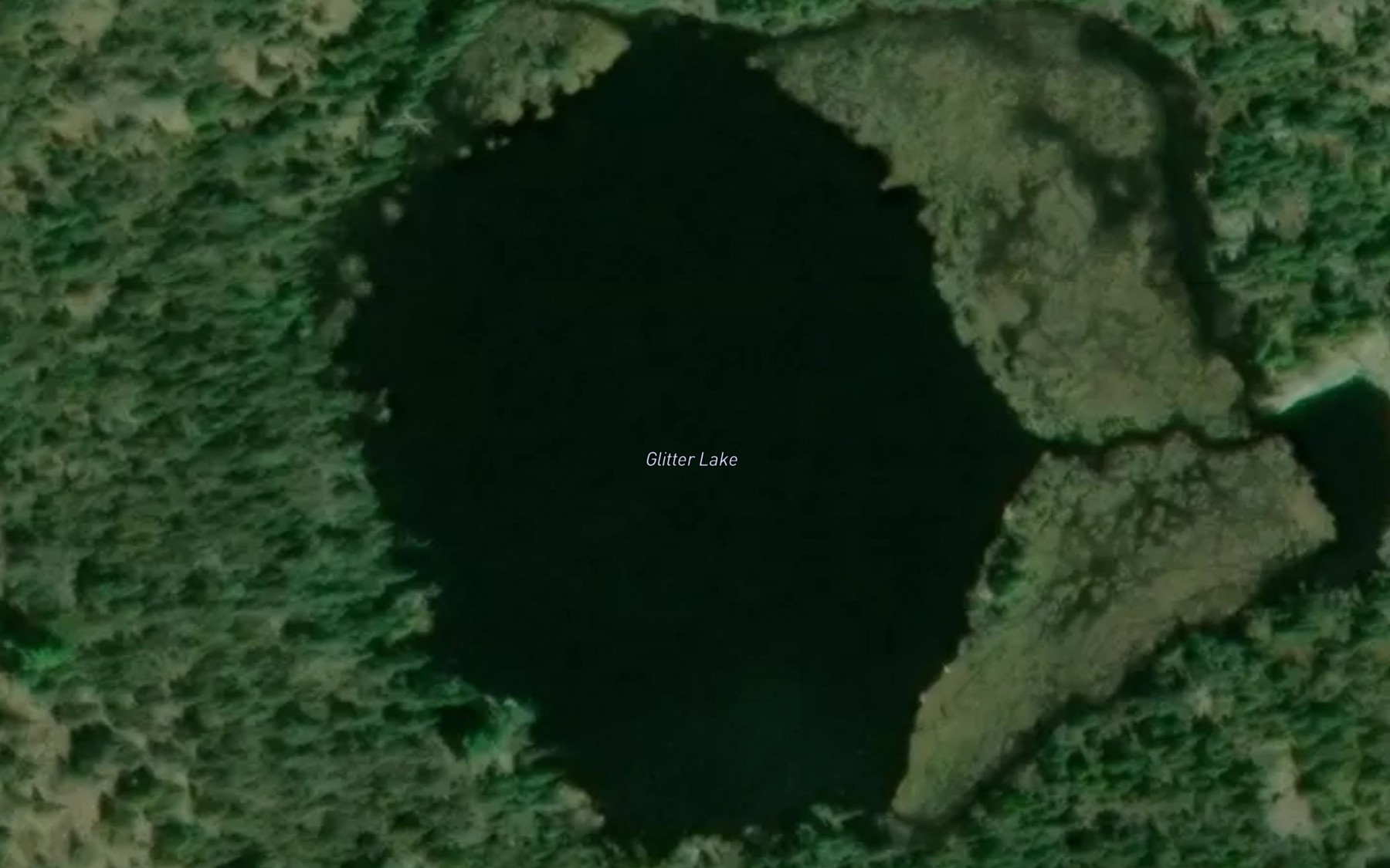 Satellite map of the Glitter Lake