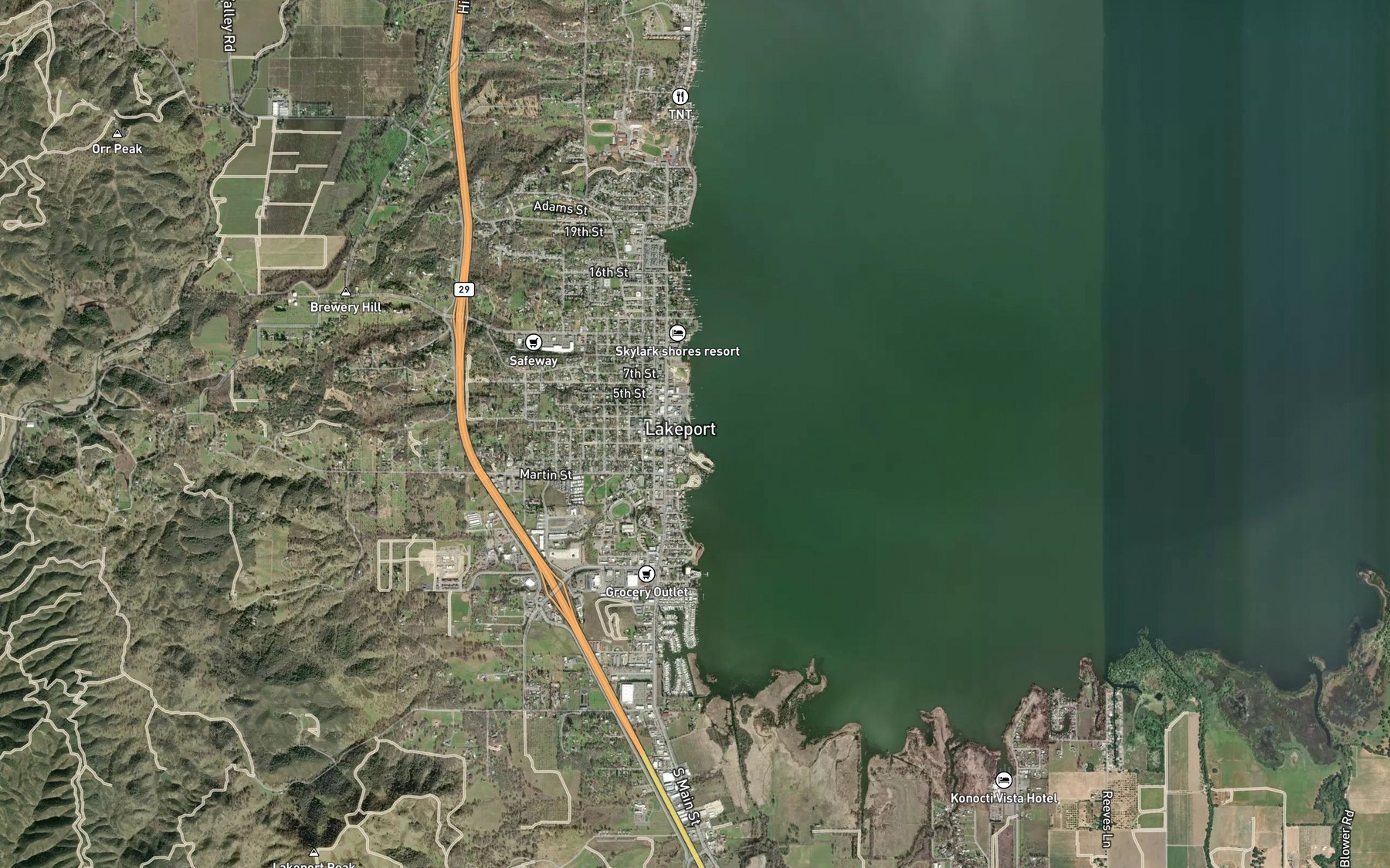 Satellite map of the Library Park