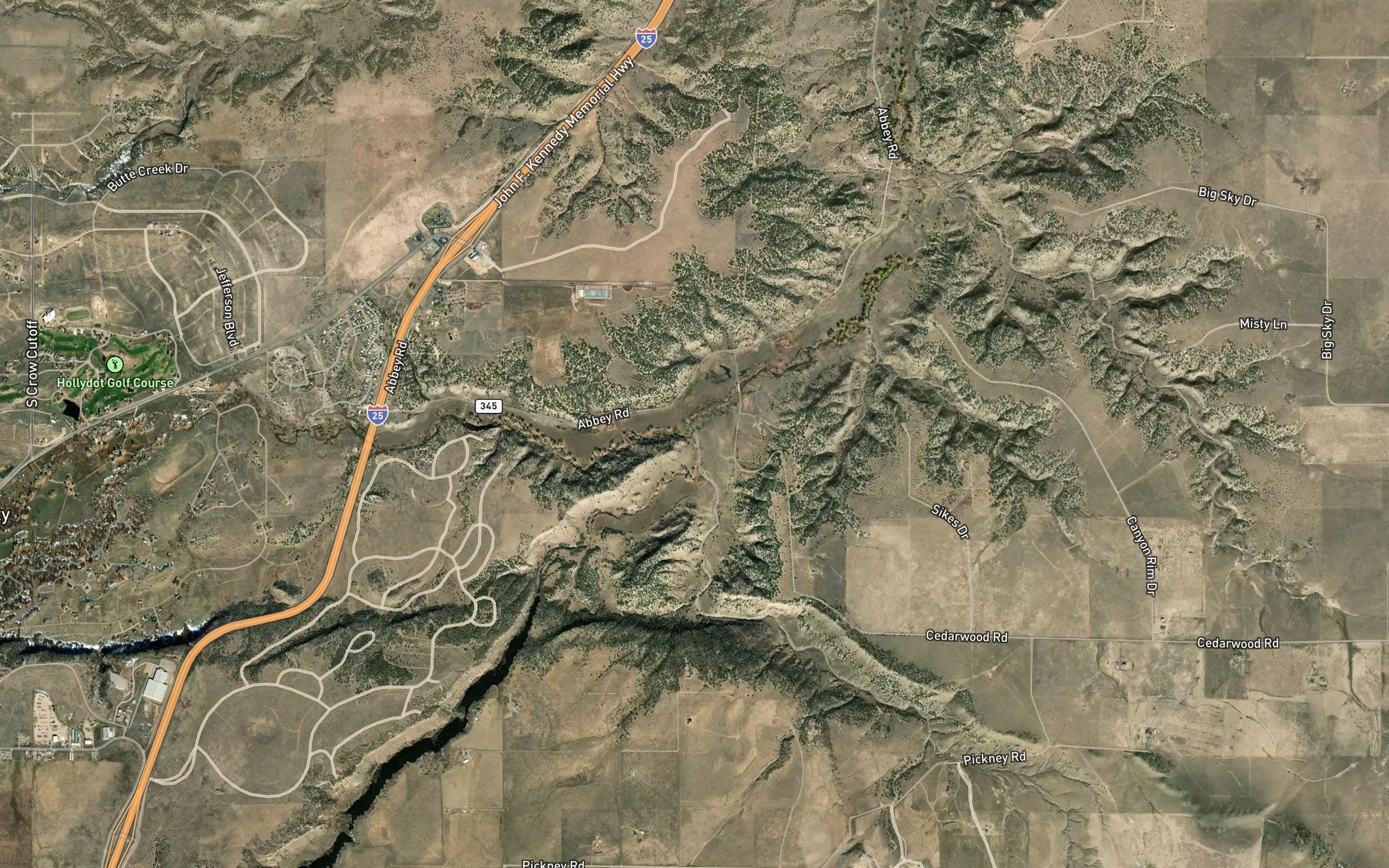 Satellite map of the Graneros Creek