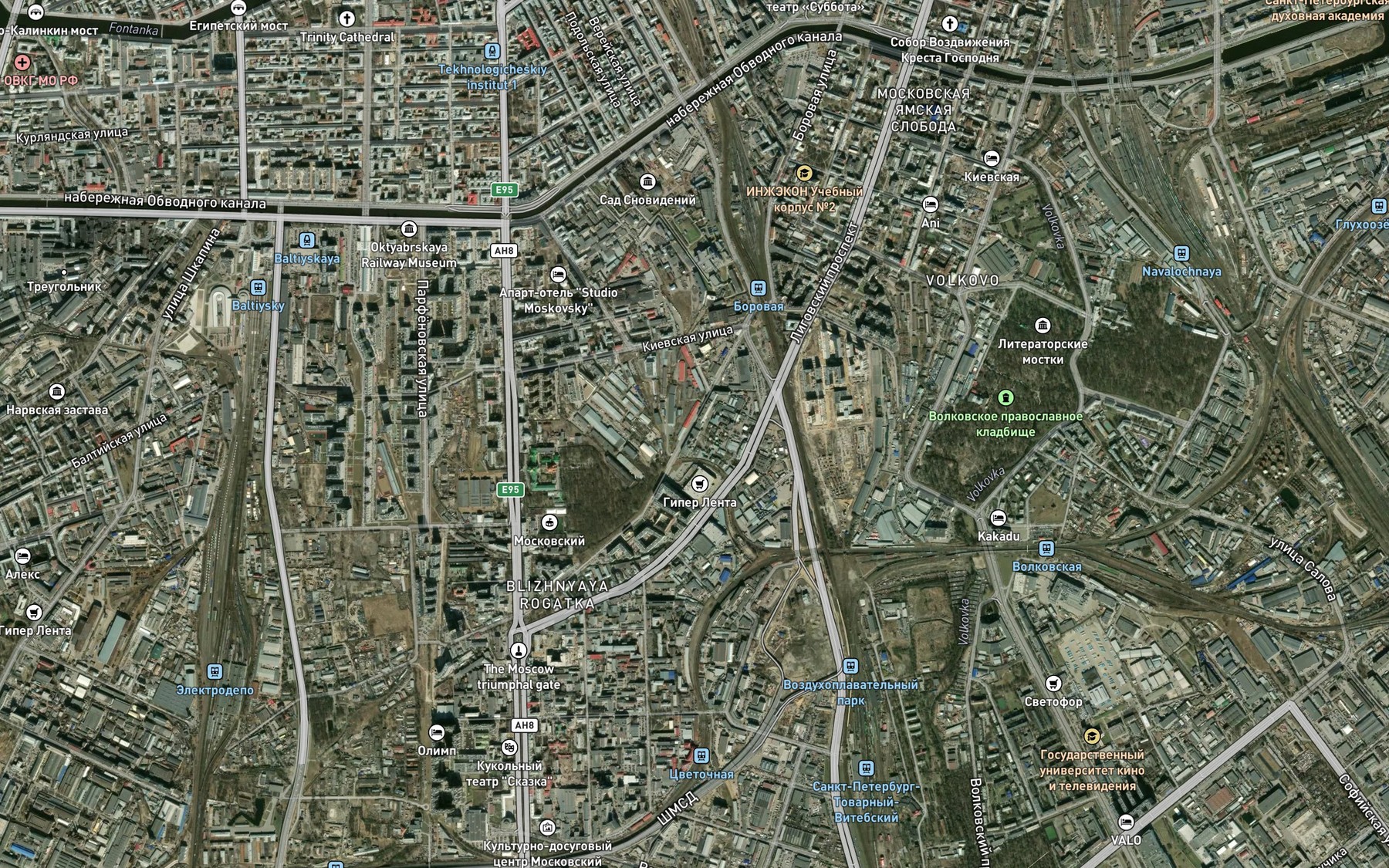 Satellite map of the Vitebskiy Kanal