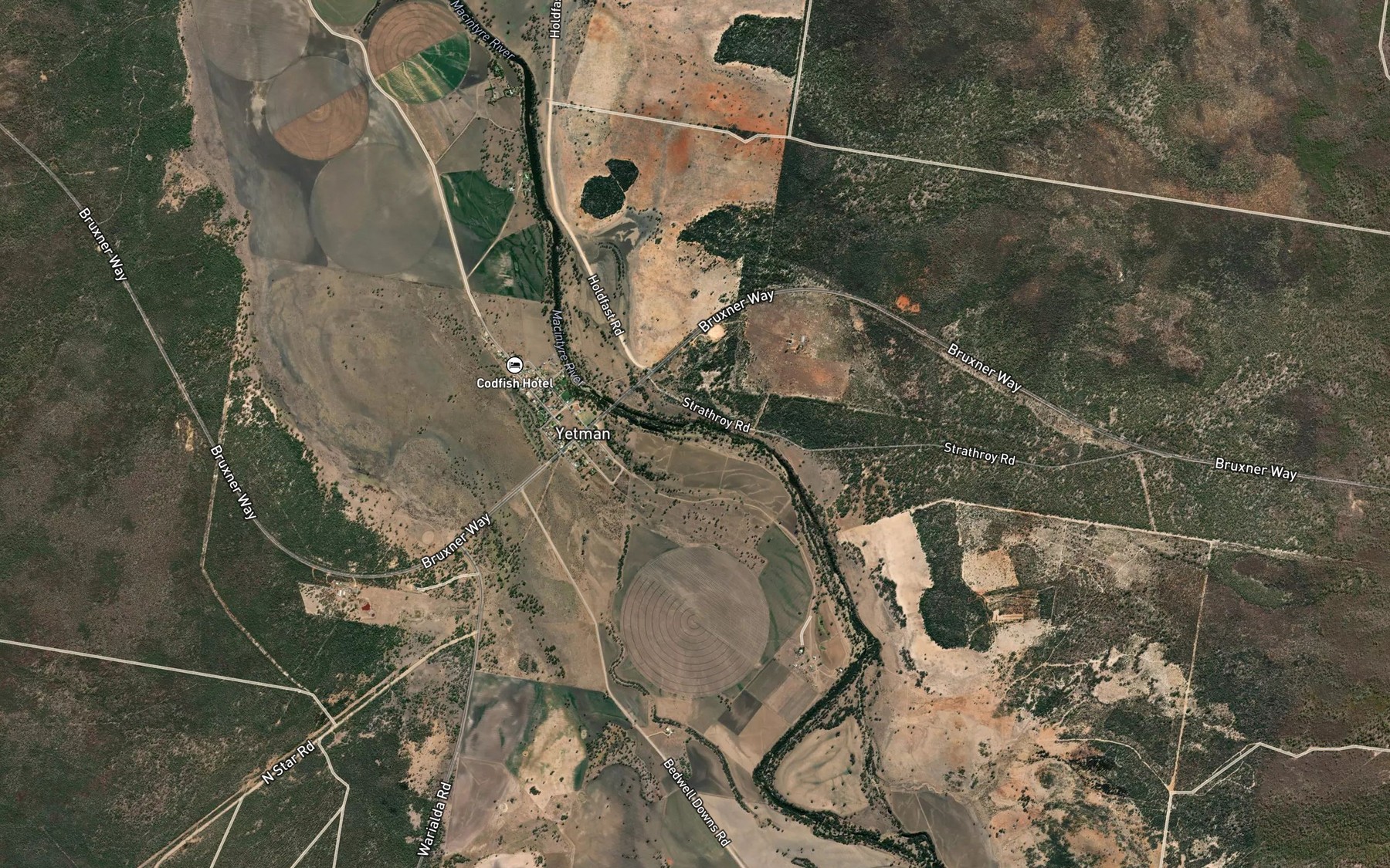 Satellite map of the McIntyre River