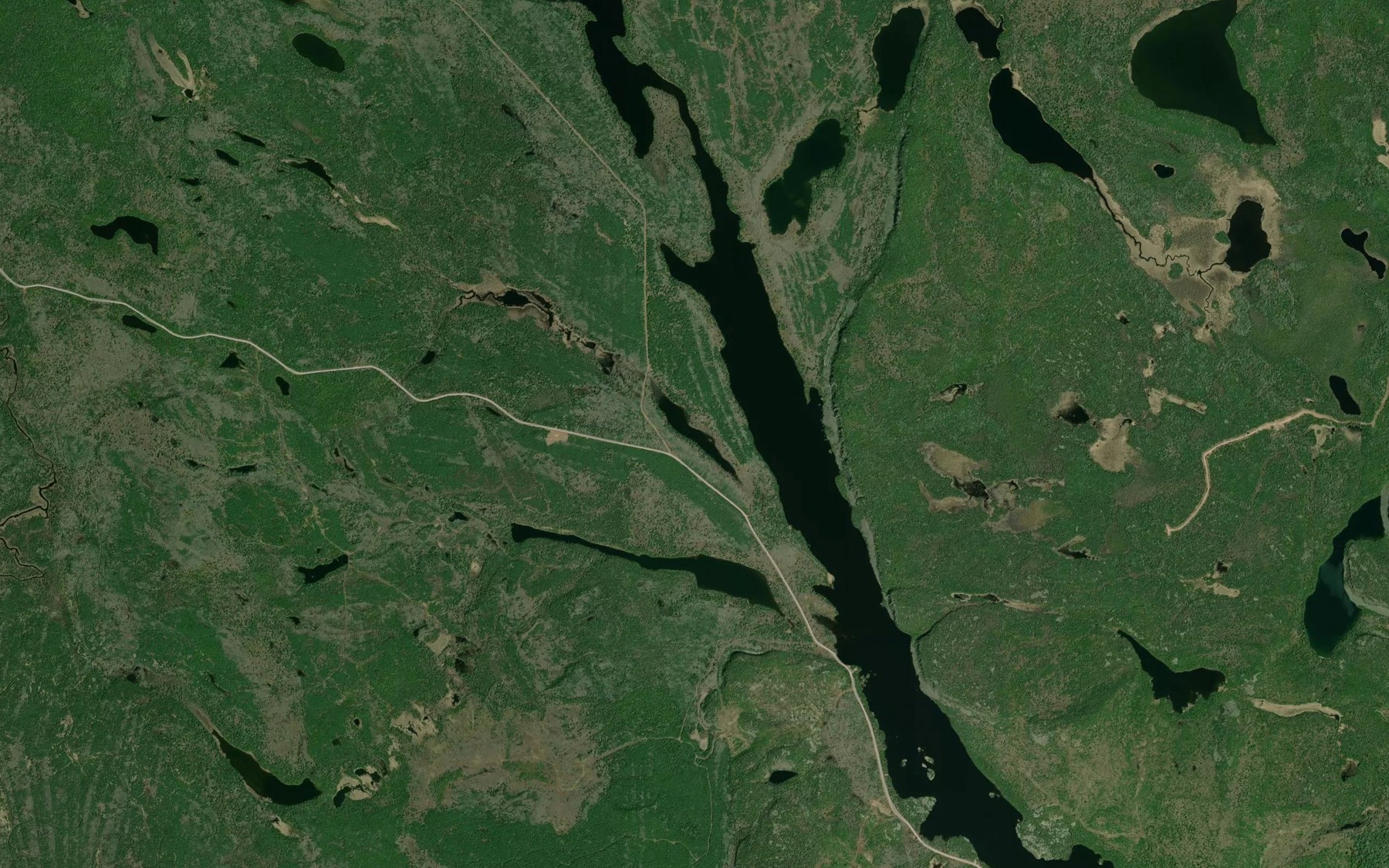 Satellite map of the Ada Lake