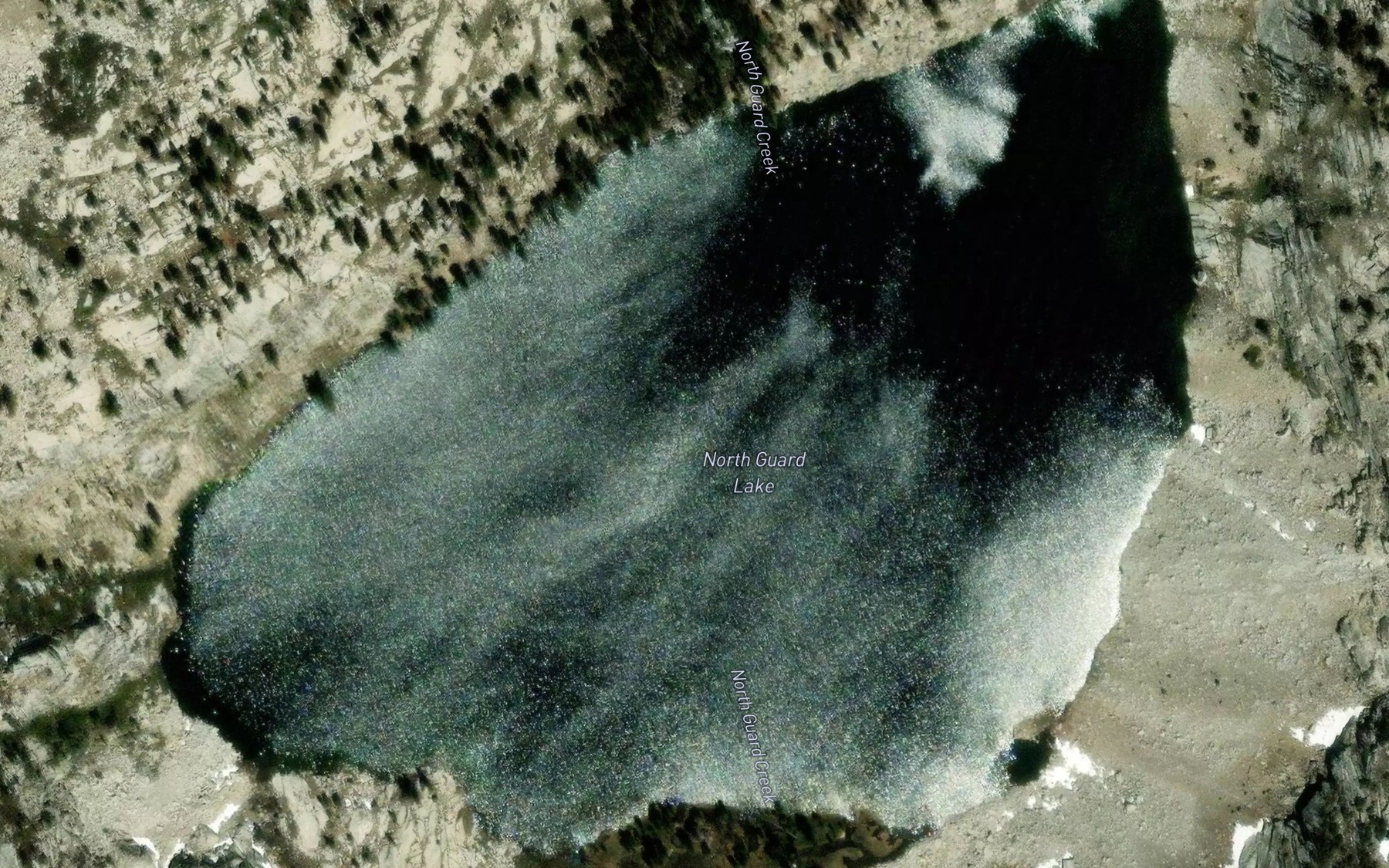 Satellite map of the North Guard Lake